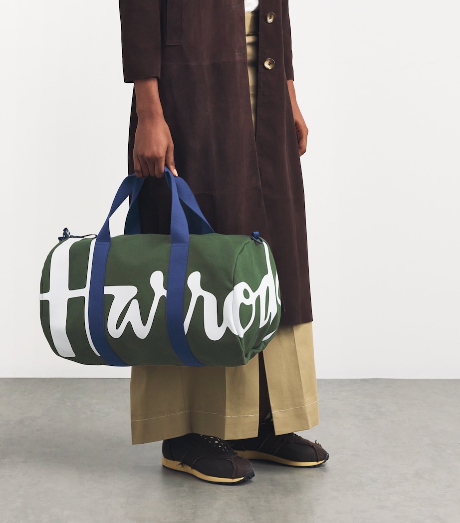 Cotton Logo Barrel Bag DARK GREEN Image 5