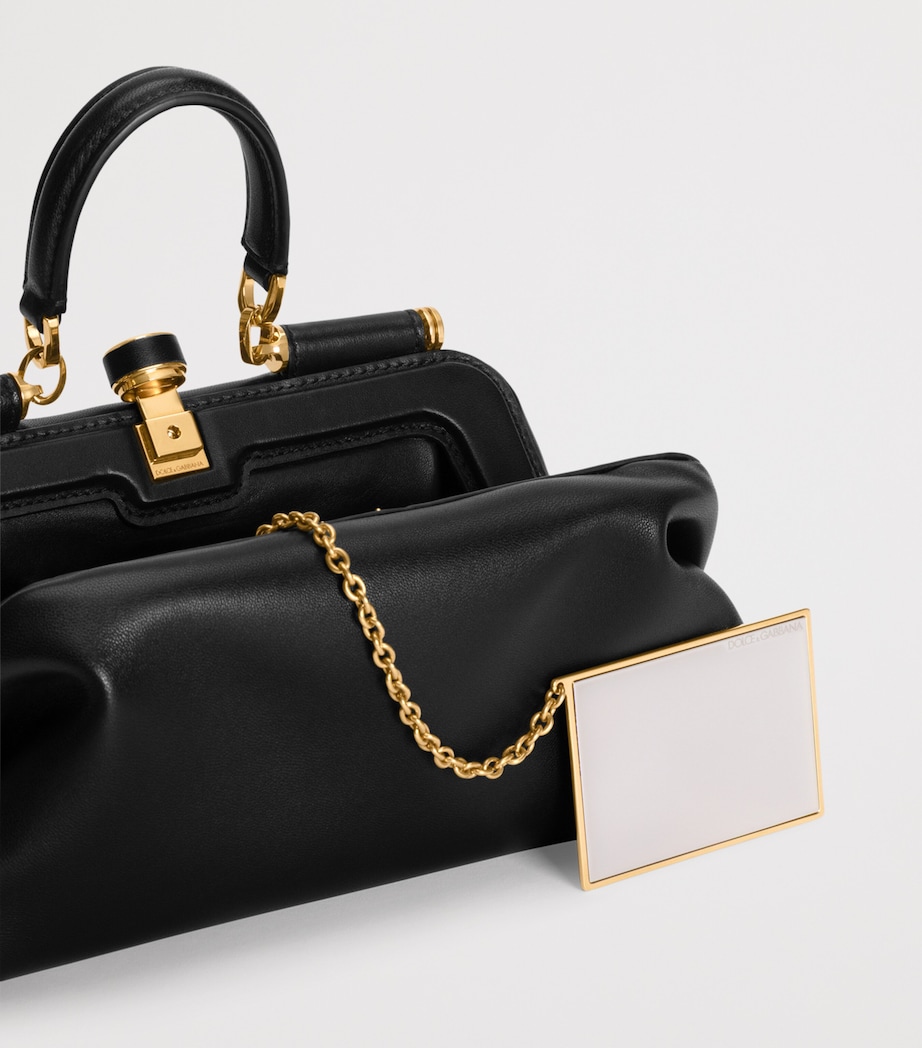Dolce&Gabbana Leather Shoulder Bag Black Image 8