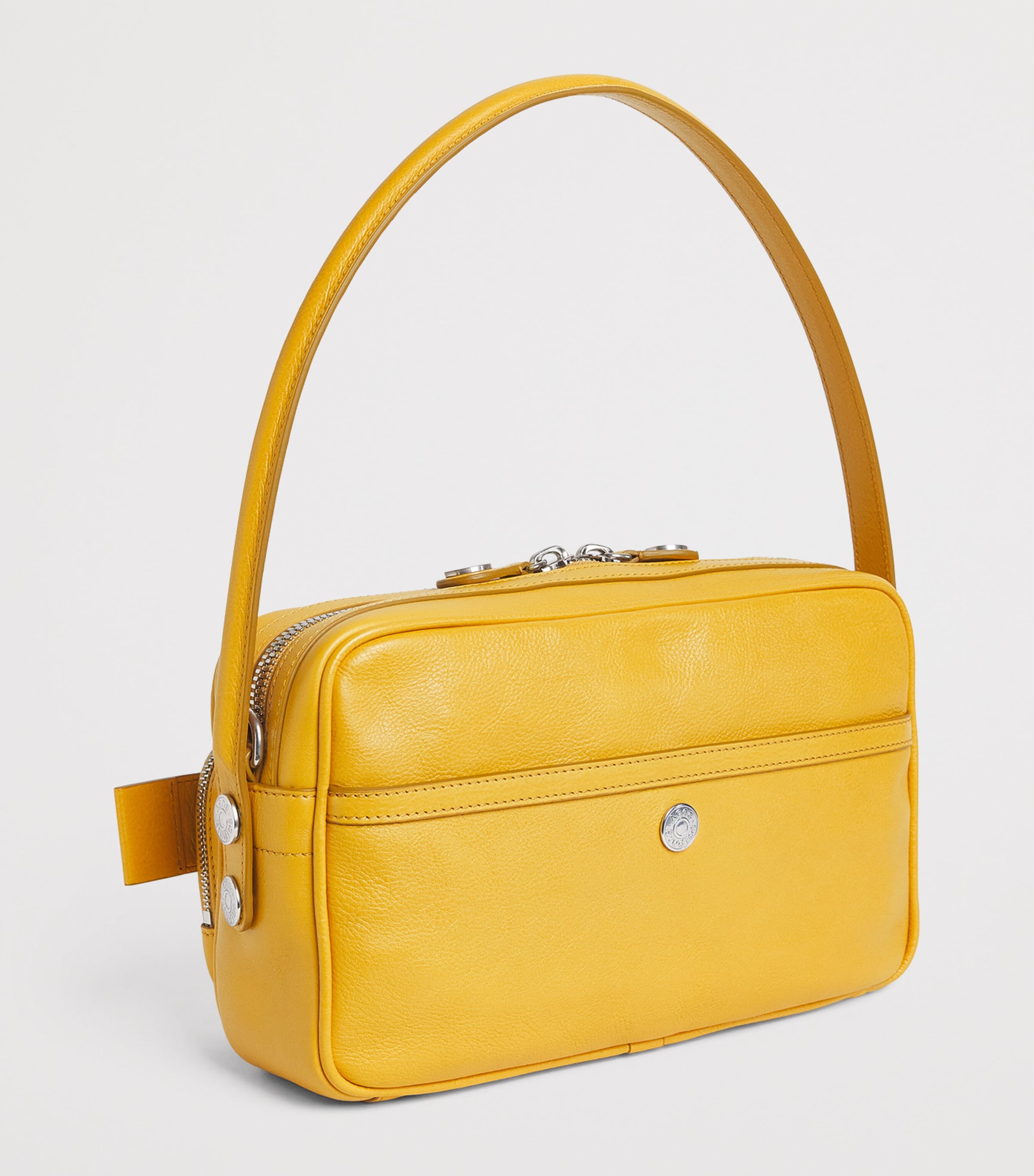 Acne Studios Leather Camero Party Shoulder Bag Mustard Yellow Image 3