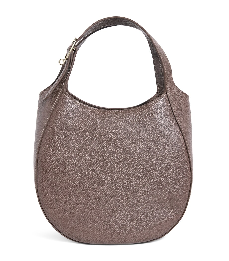 Longchamp Small Leather Le Foulonné Top-Handle Bag Taupe Image 1