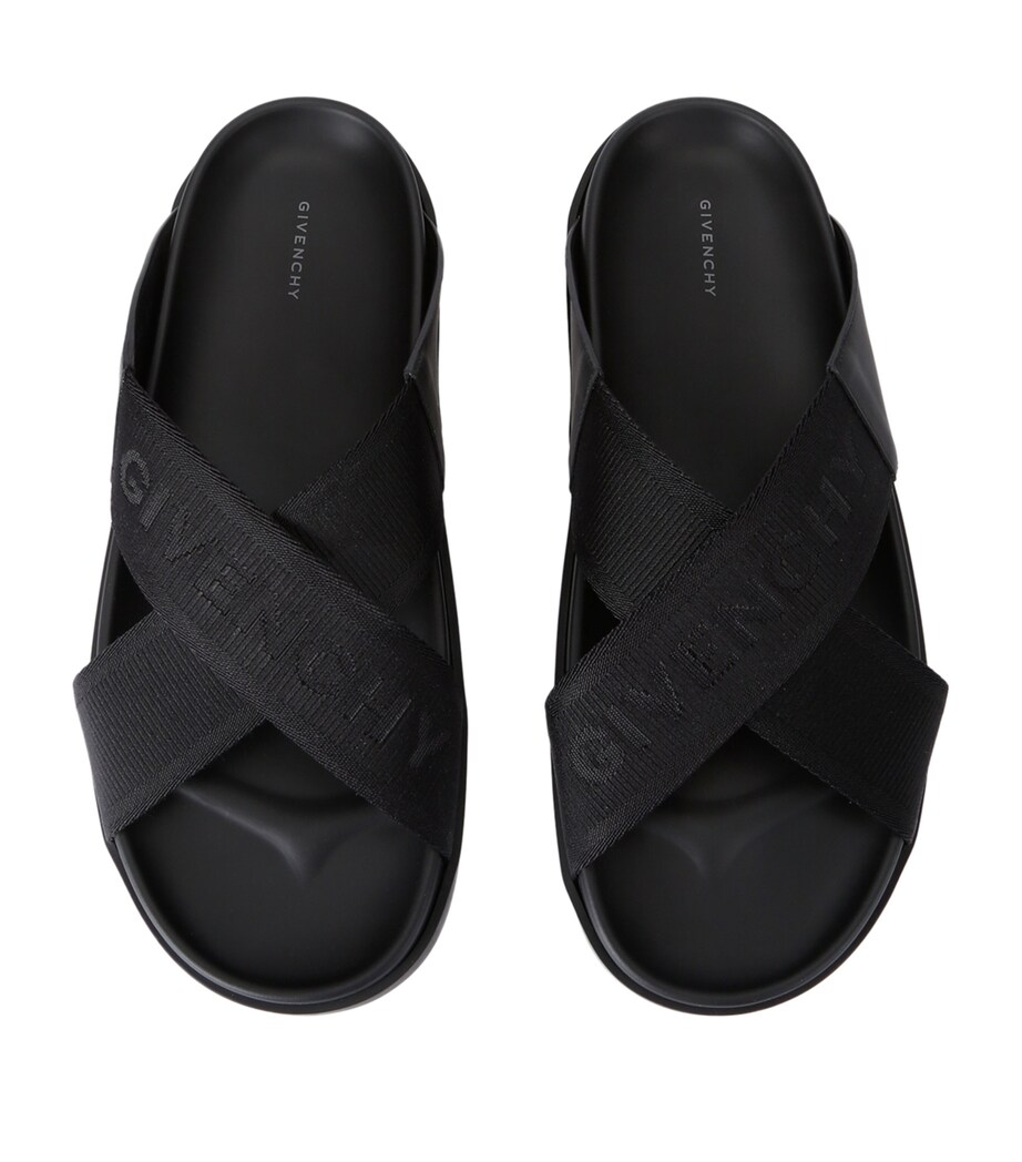 Leather G Plage Slides BLACK Image 4