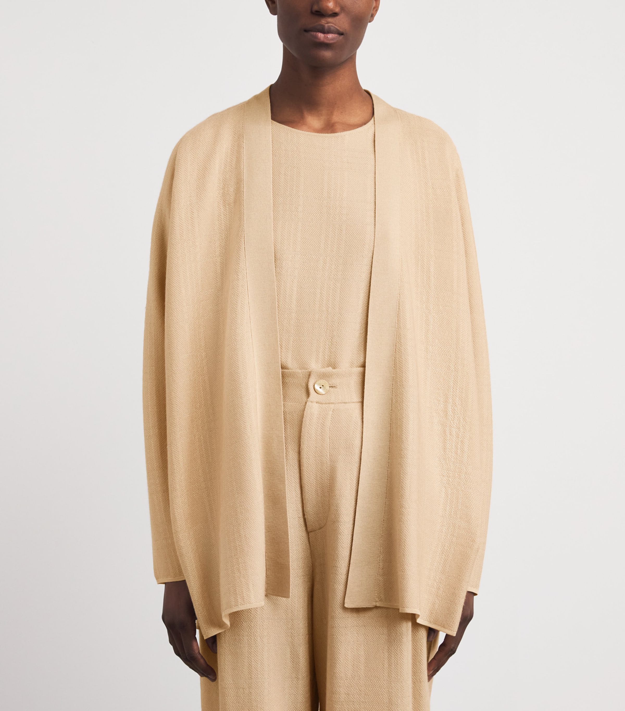 Colombo Womens Cashmere-Silk Cardigan Light Yellow Image 4
