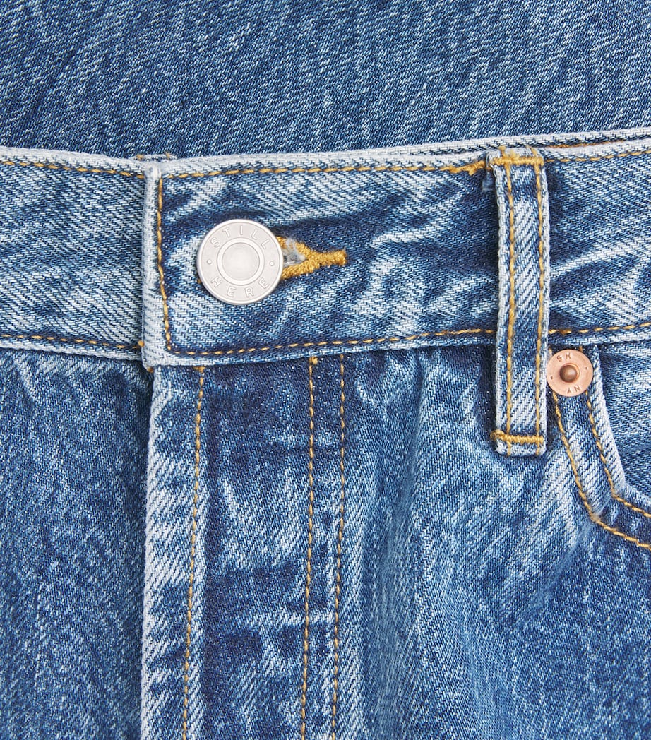 STILL HERE Womens Childhood Straight Jeans Classic Blue Image 6