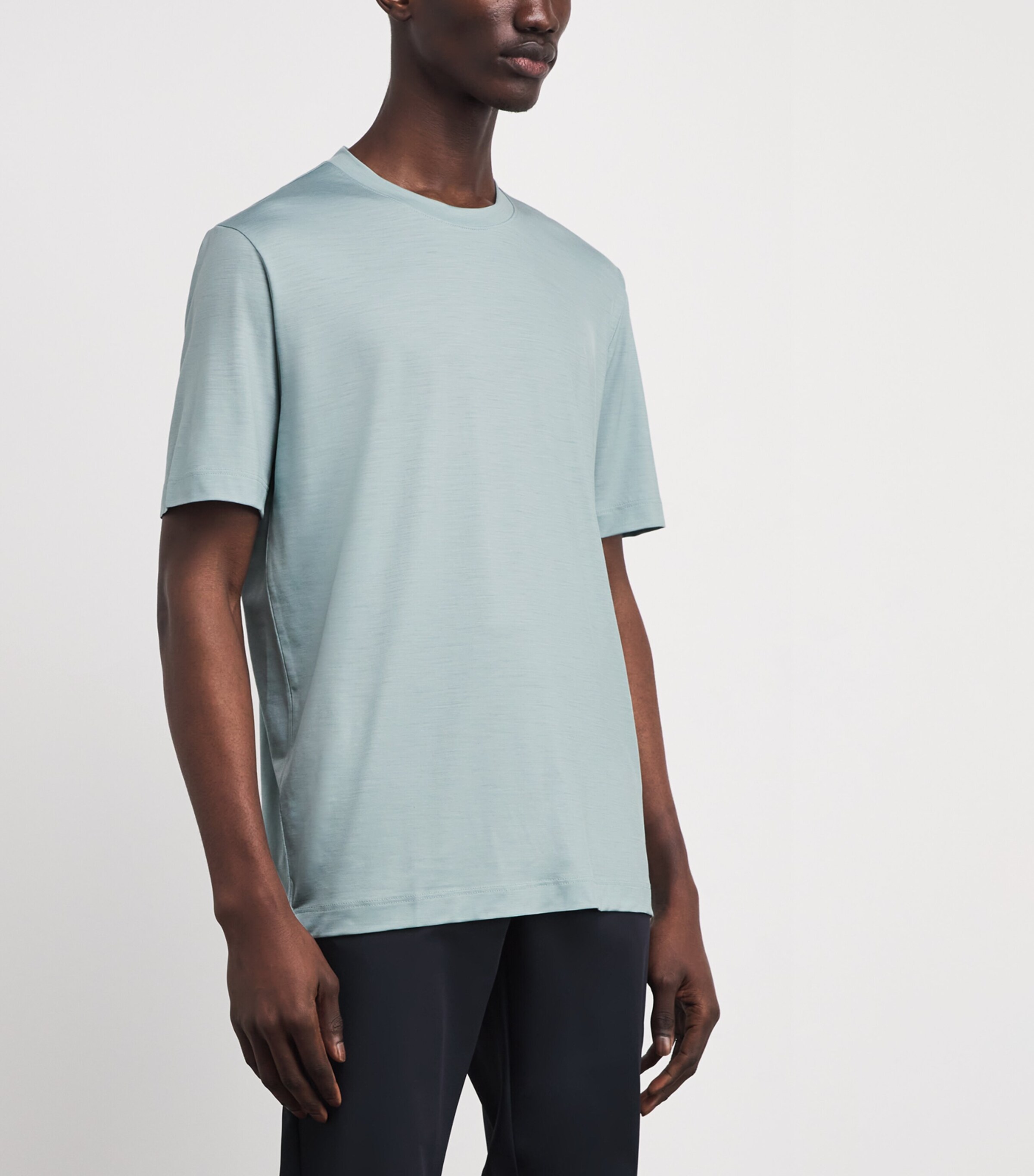 Marco Pescarolo Mens Virgin Wool T-Shirt Light Blu Image 3