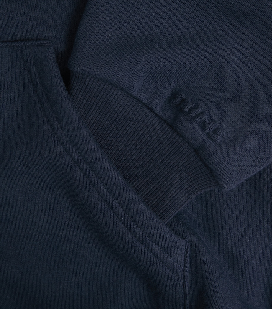 Skims Womens Cotton-Blend Fleece Classic Hoodie Navy Image 6