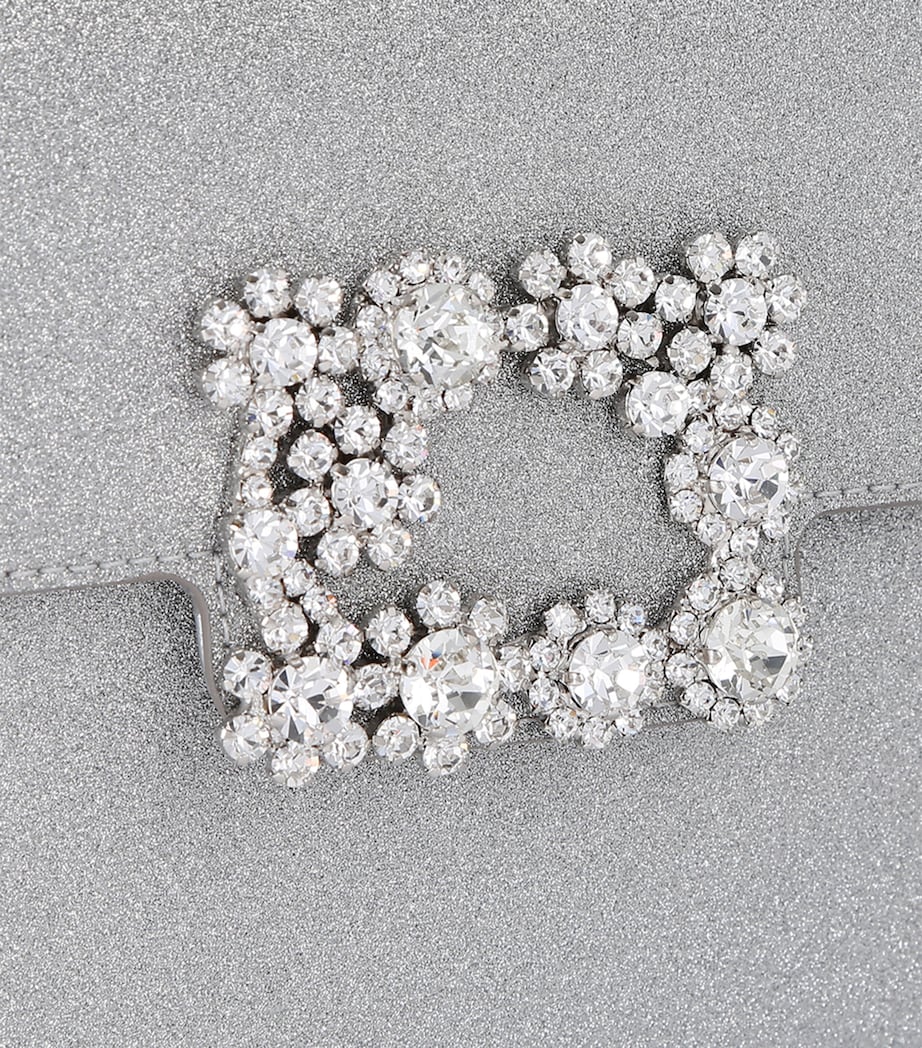 Mini Flower Jewel Envelope Top-Handle Bag SILVER Image 3