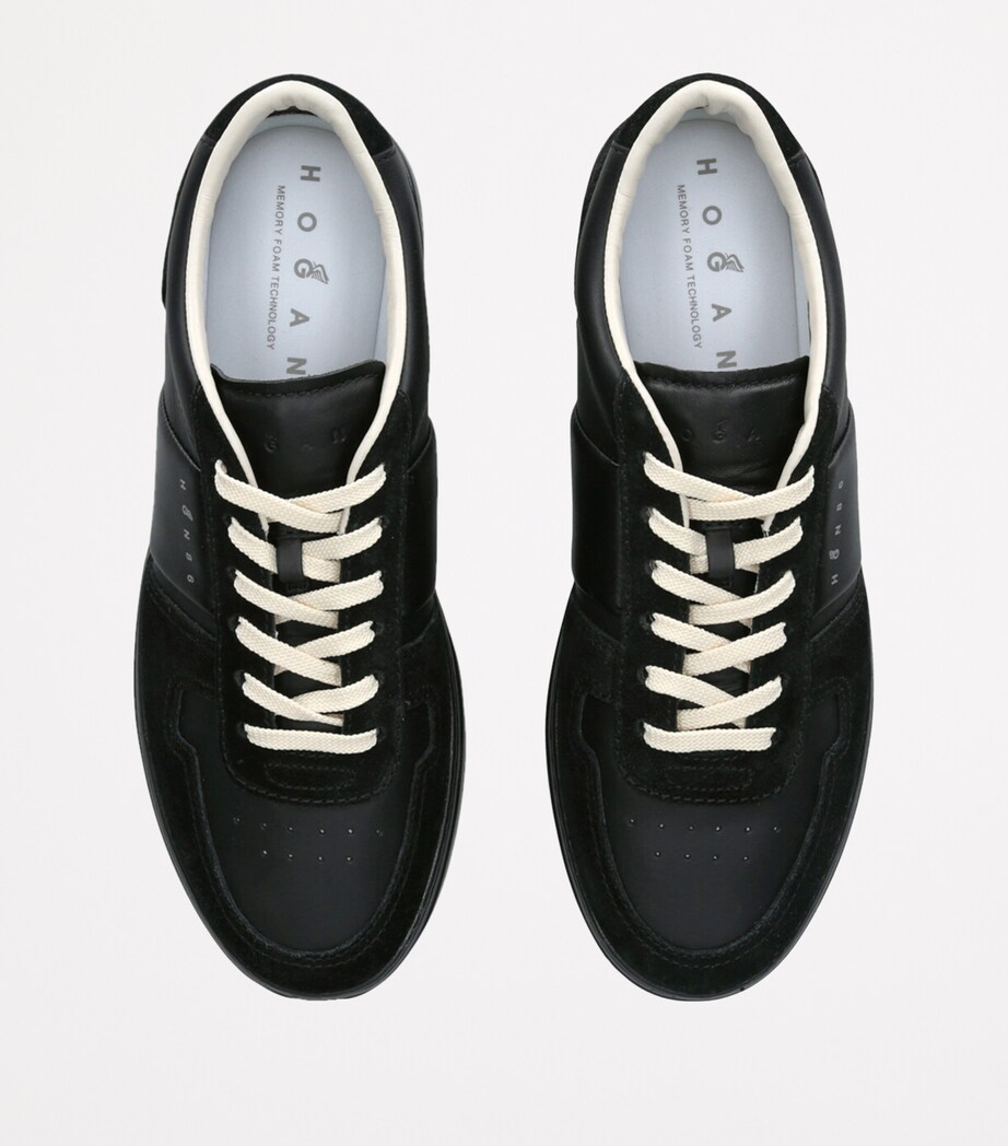 Leather-Suede H-TV Sneakers BLACK Image 4