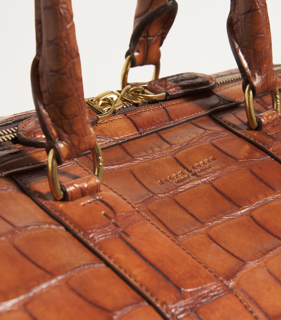 Alligator Leather Welington Duffle Bag RL BROWN Image 6