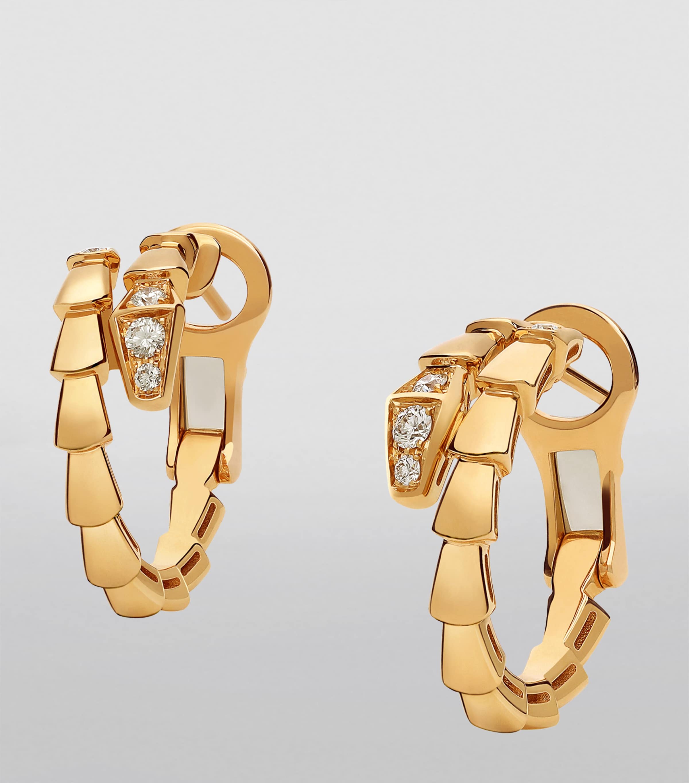 Yellow Gold and Diamond Serpenti Viper Hoop Earrings YELLOW GOLD Image 2