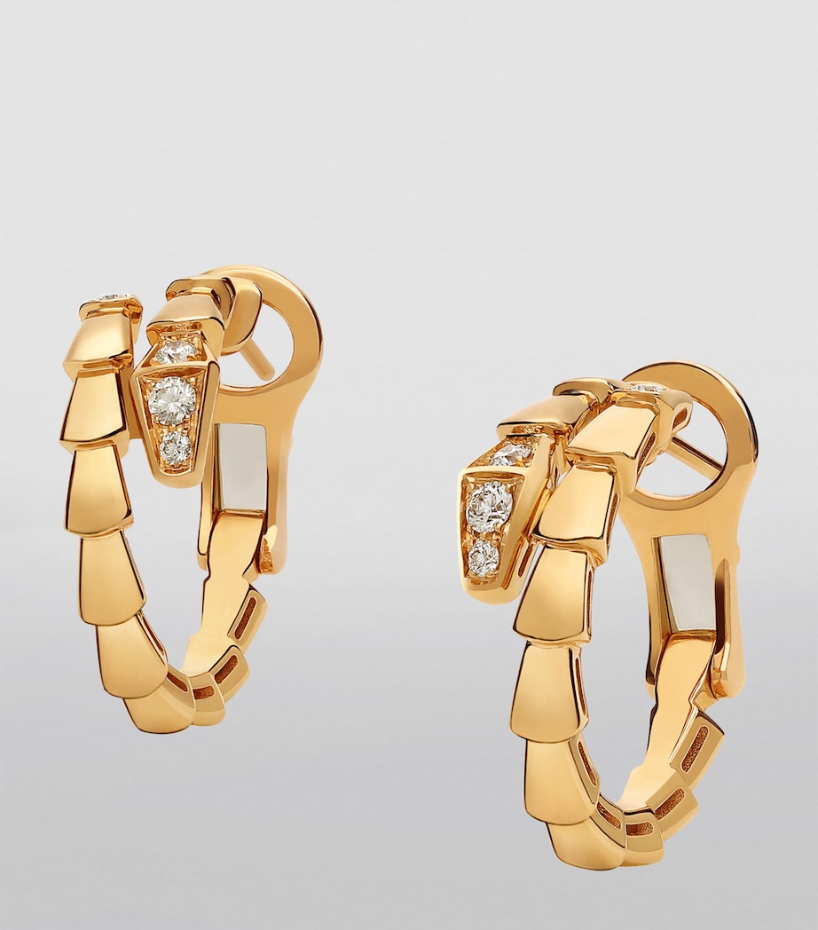 Yellow Gold and Diamond Serpenti Viper Hoop Earrings YELLOW GOLD Image 2