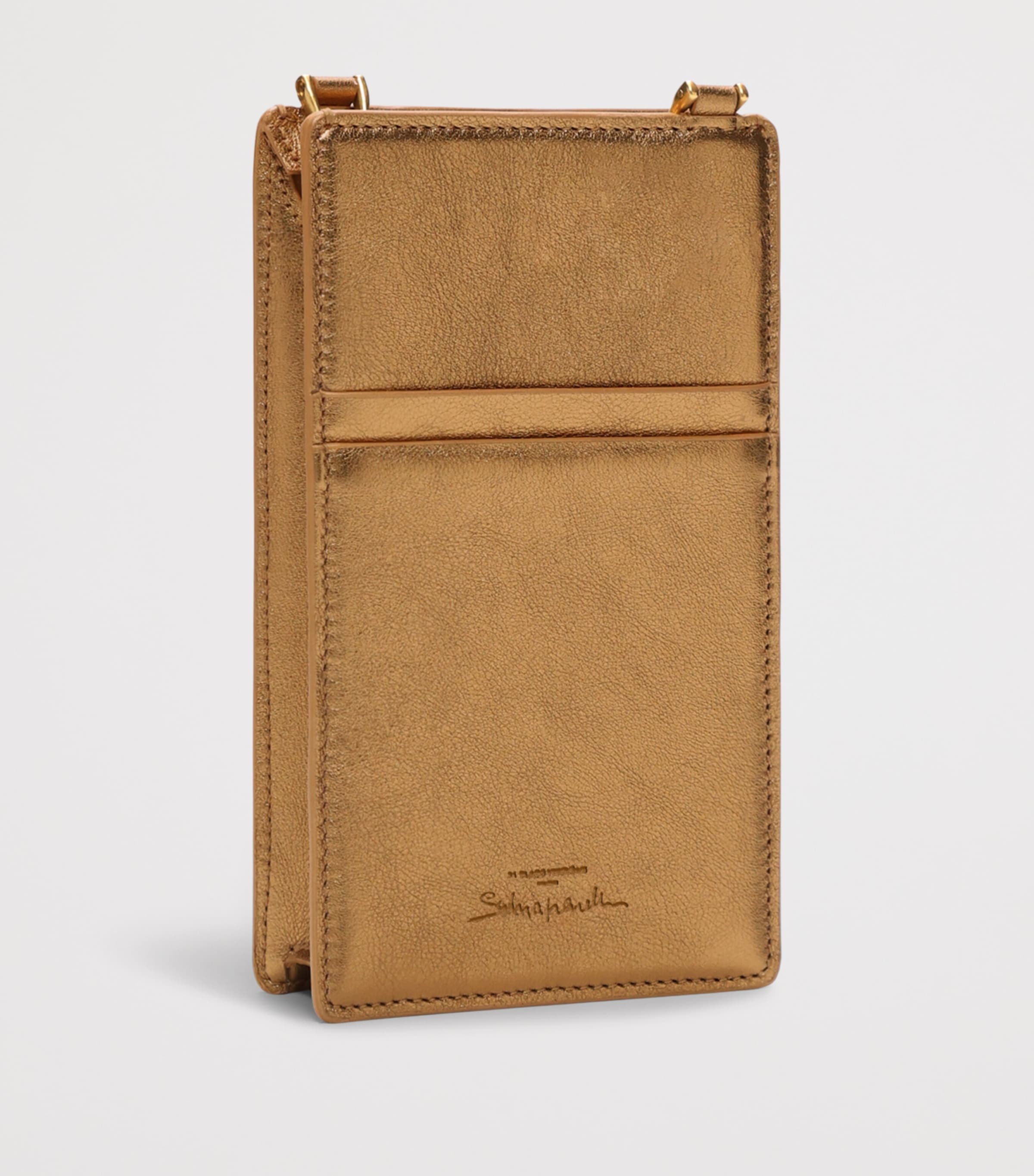 Schiaparelli Leather Face Phone Pouch Bronze Image 2