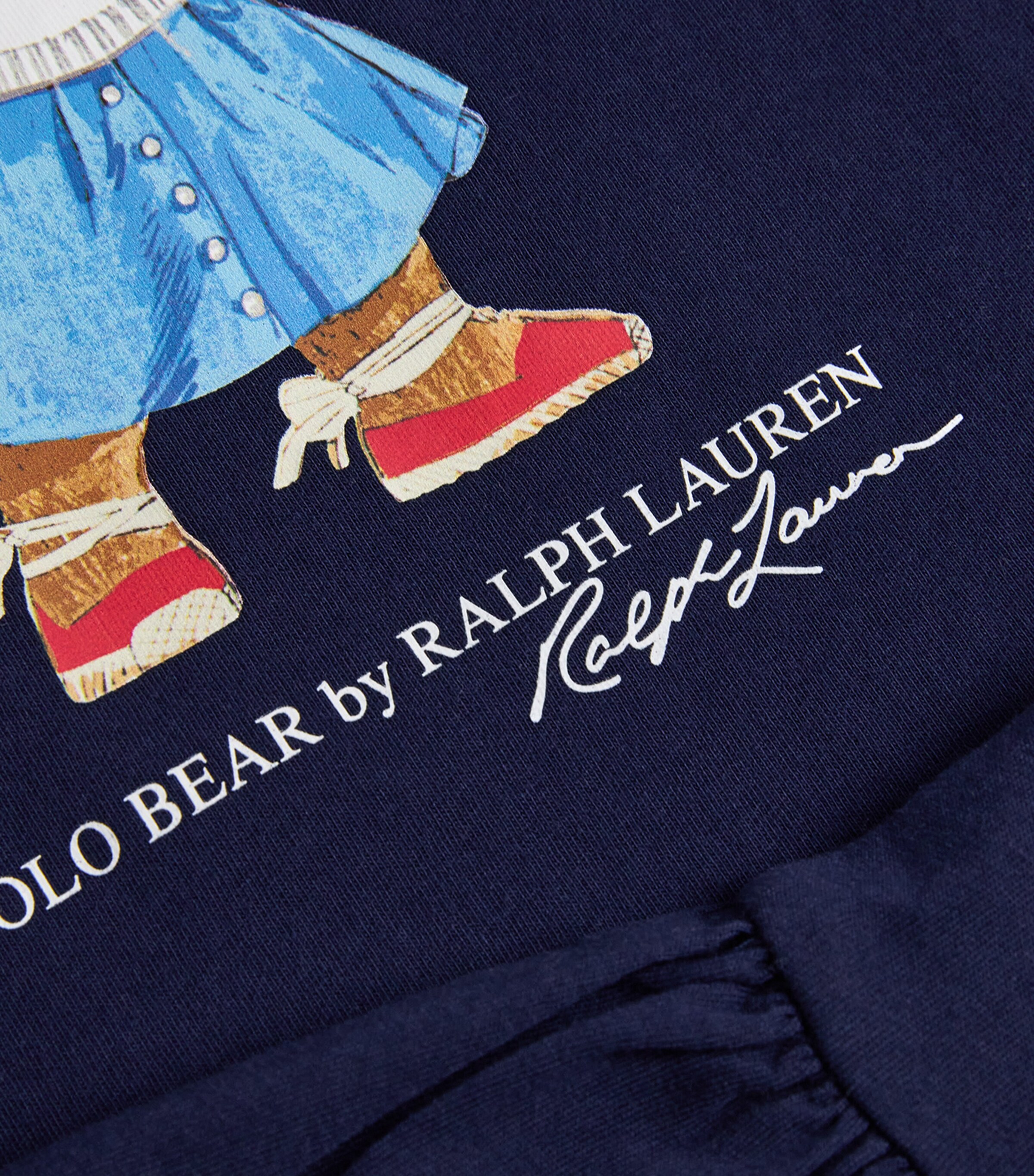Ralph Lauren Kids Cotton Polo Bear Dress (2-7 Years) Newport Navy Image 3