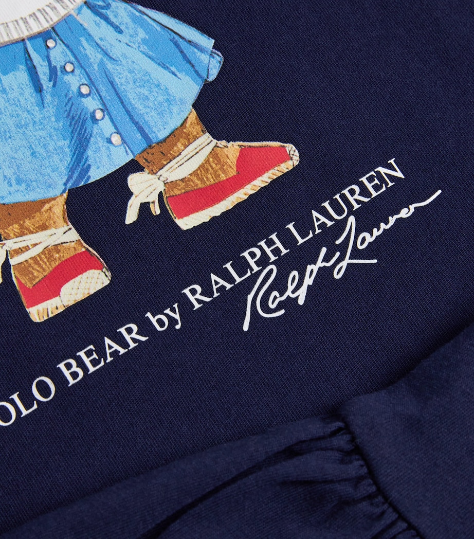 Cotton Polo Bear Dress (2-7 Years) NEWPORT NAVY Image 3