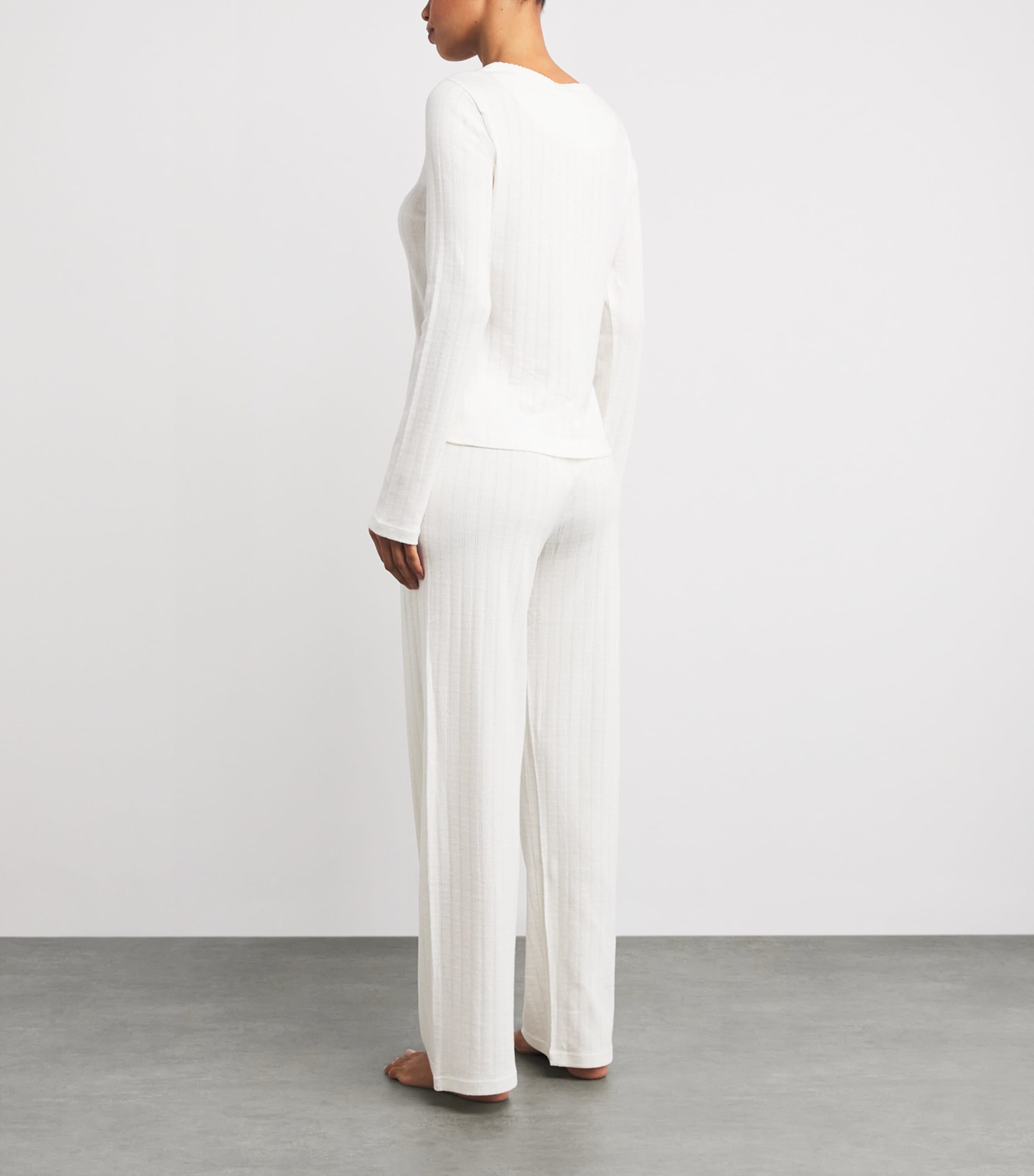 Cotton Henley Pyjama Set EGRET Image 3