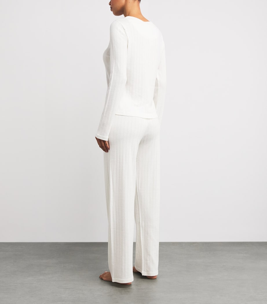 Cotton Henley Pyjama Set EGRET Image 3