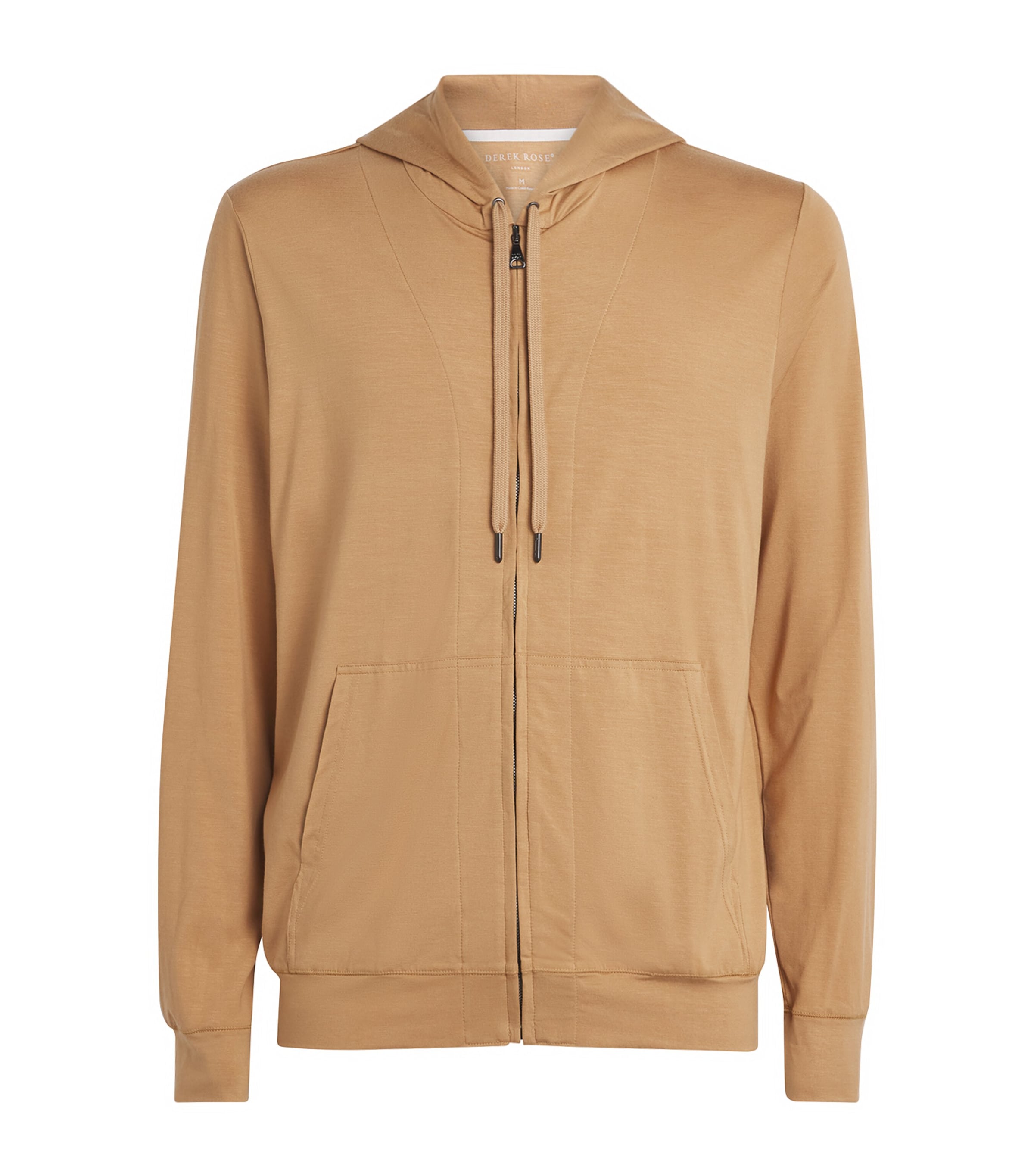 Derek Rose Mens Micromodal Zipped Hoodie Neutral Image 1