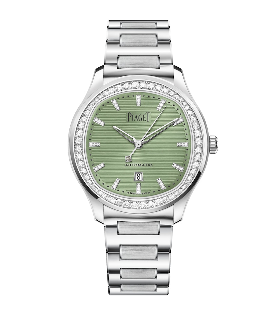 Stainless Steel and Diamond Polo Date Watch 36mm STEEL Image 1