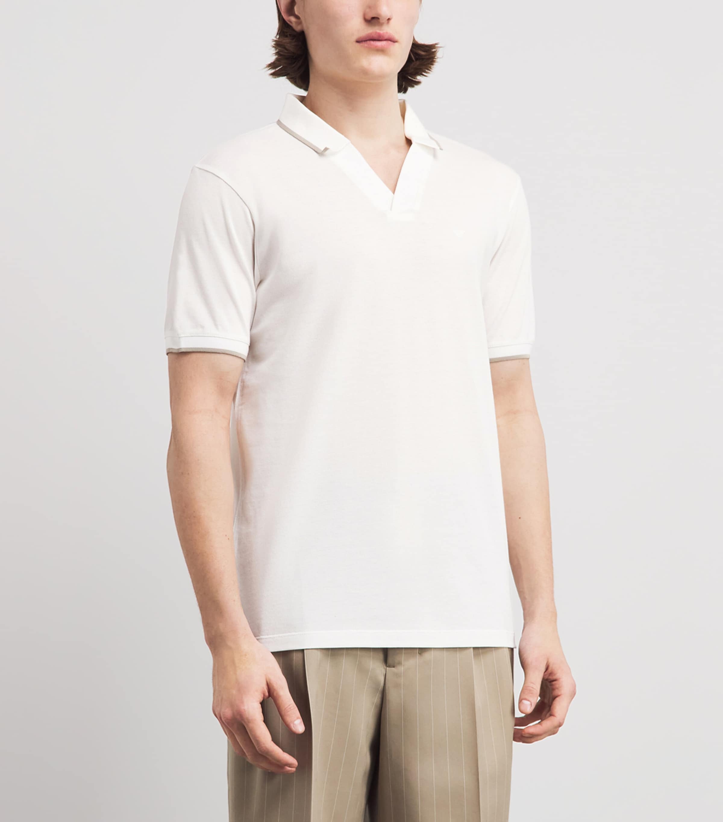 Emporio Armani Mens Cotton Logo Polo Shirt Image 4