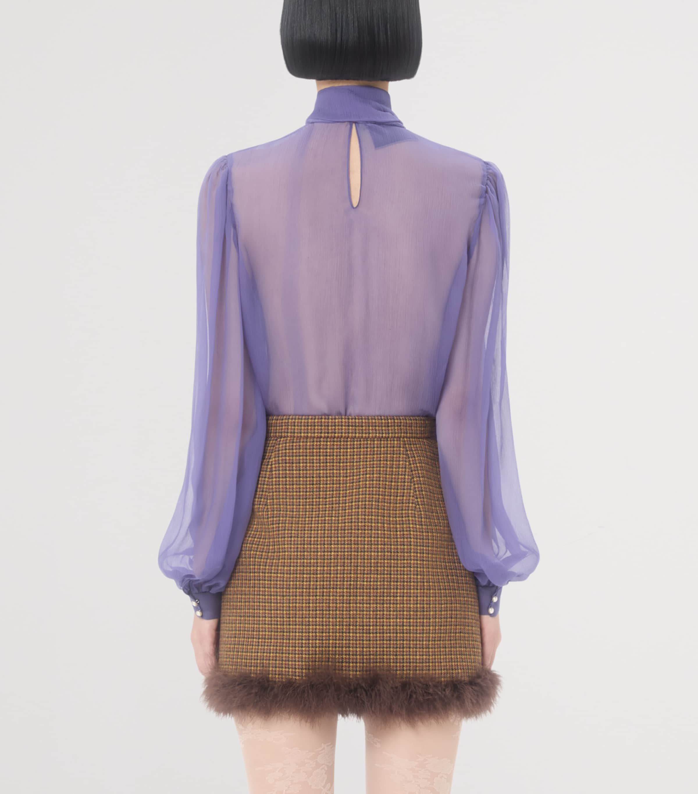 Silk Tie-Neck Shirt AE8 Image 4