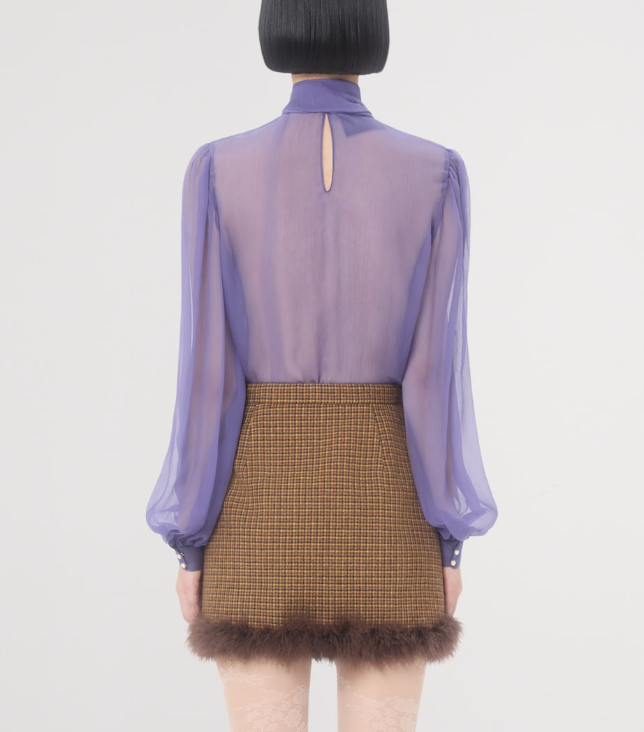 Silk Tie-Neck Shirt AE8 Image 4