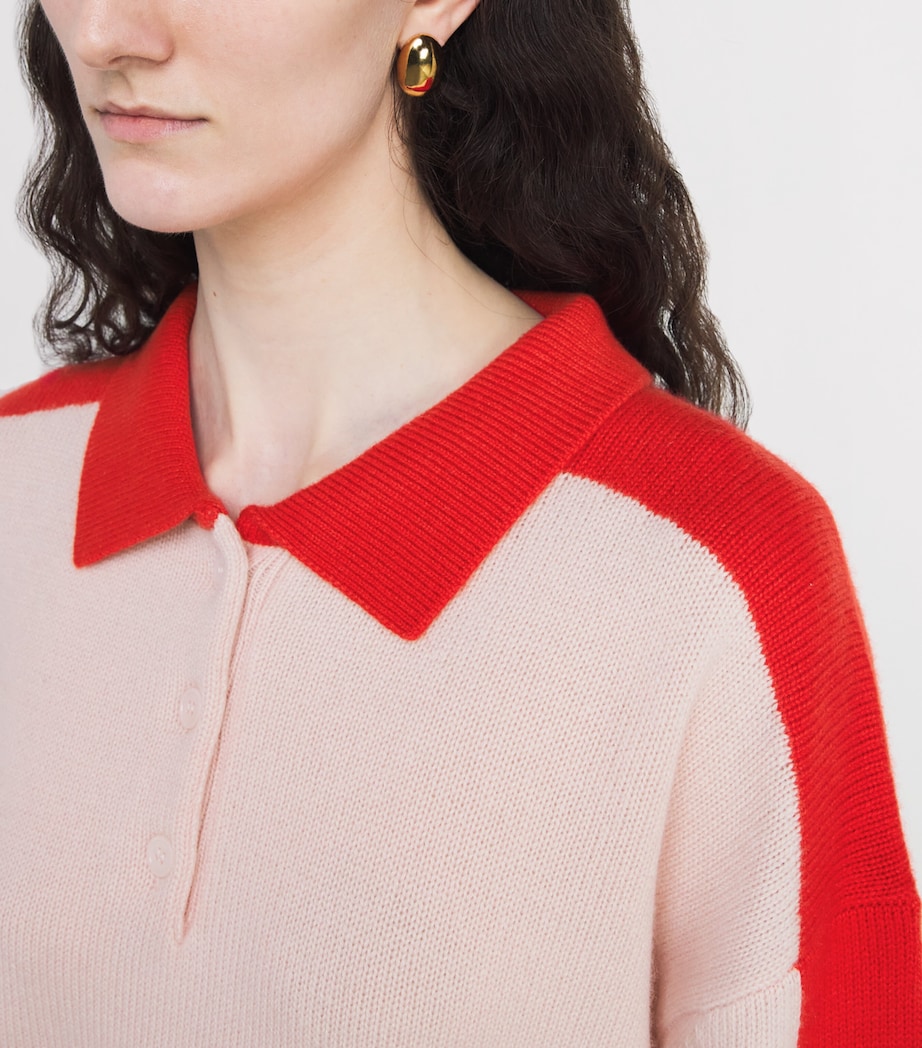 Soft Goat Womens Cashmere Polo-Neck Sweater Powder Image 3