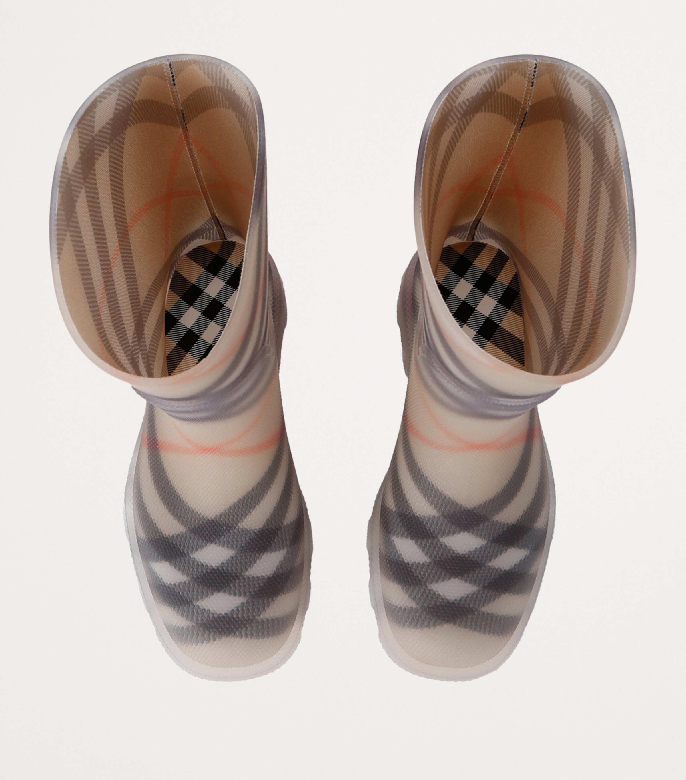 Burberry Kids Rubber Check Marsh Boots Tan Comb Image 4