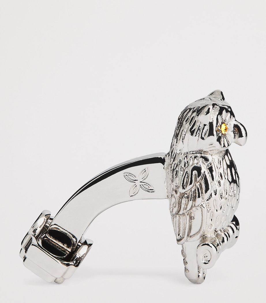 Swarovski Crystal-Detail Thompson Owl Cufflinks ORANGE Image 4