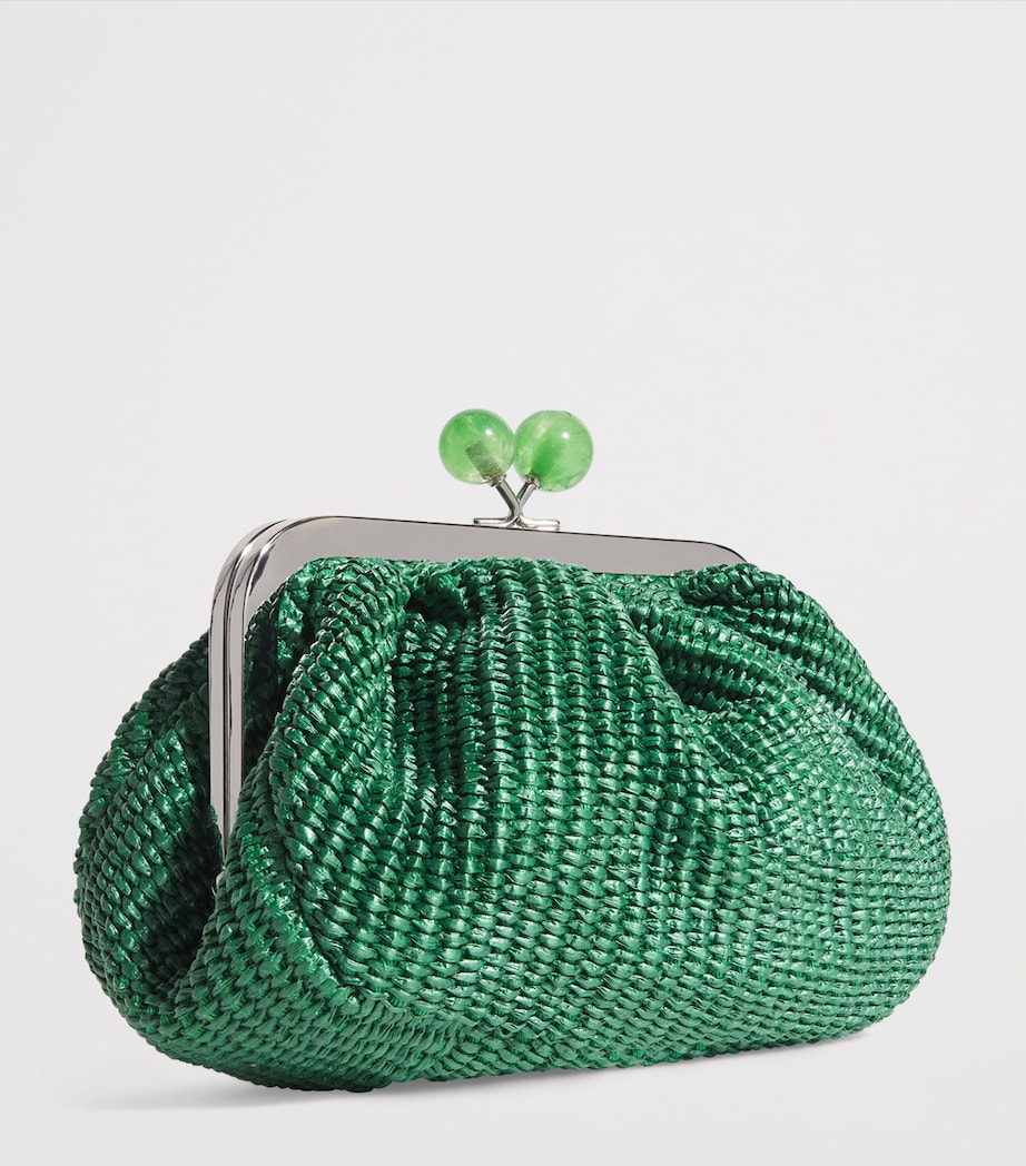 Small Raffia-Effect Pasticcino Bag GREEN Image 3
