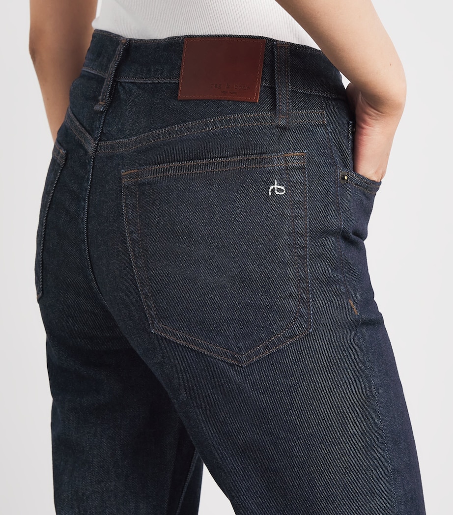 Rag & Bone Womens Peyton Mid-Rise Bootcut Jeans Darkrinse Image 3