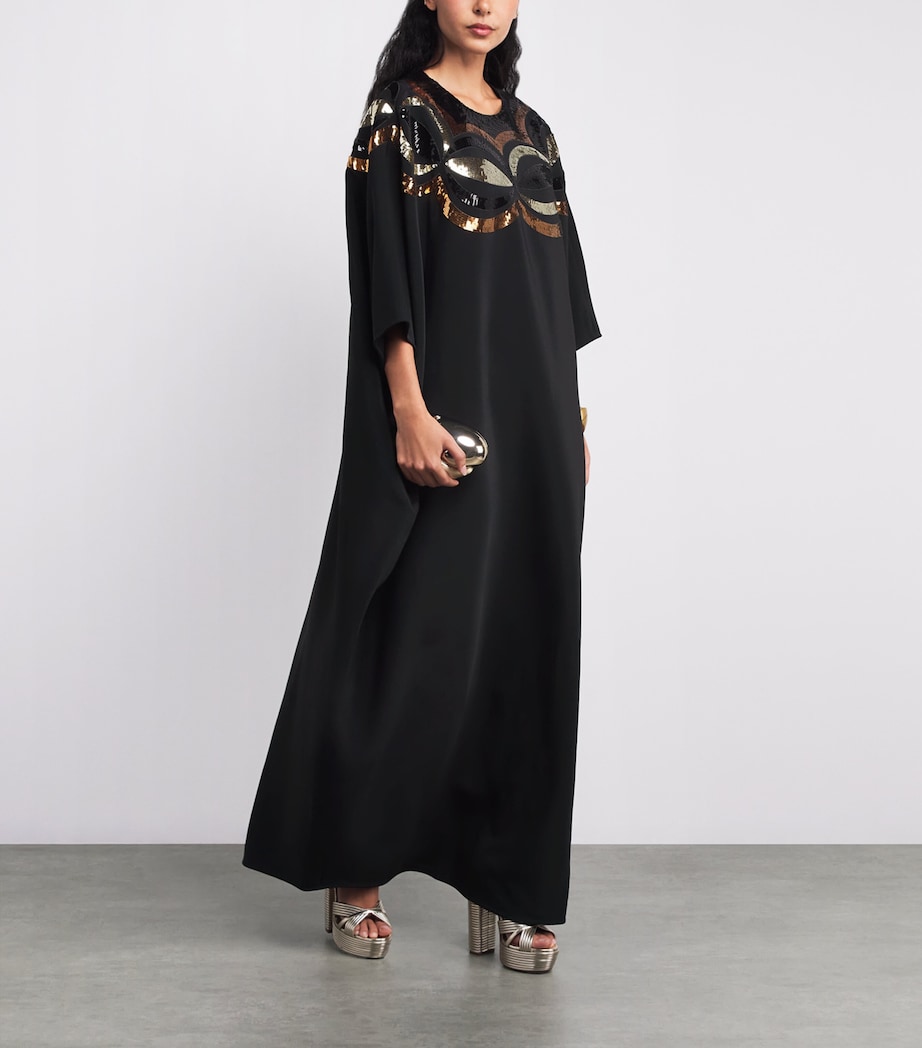 Crepe Sequin-Embellished Maxi Kaftan Dress 999/NERO Image 2