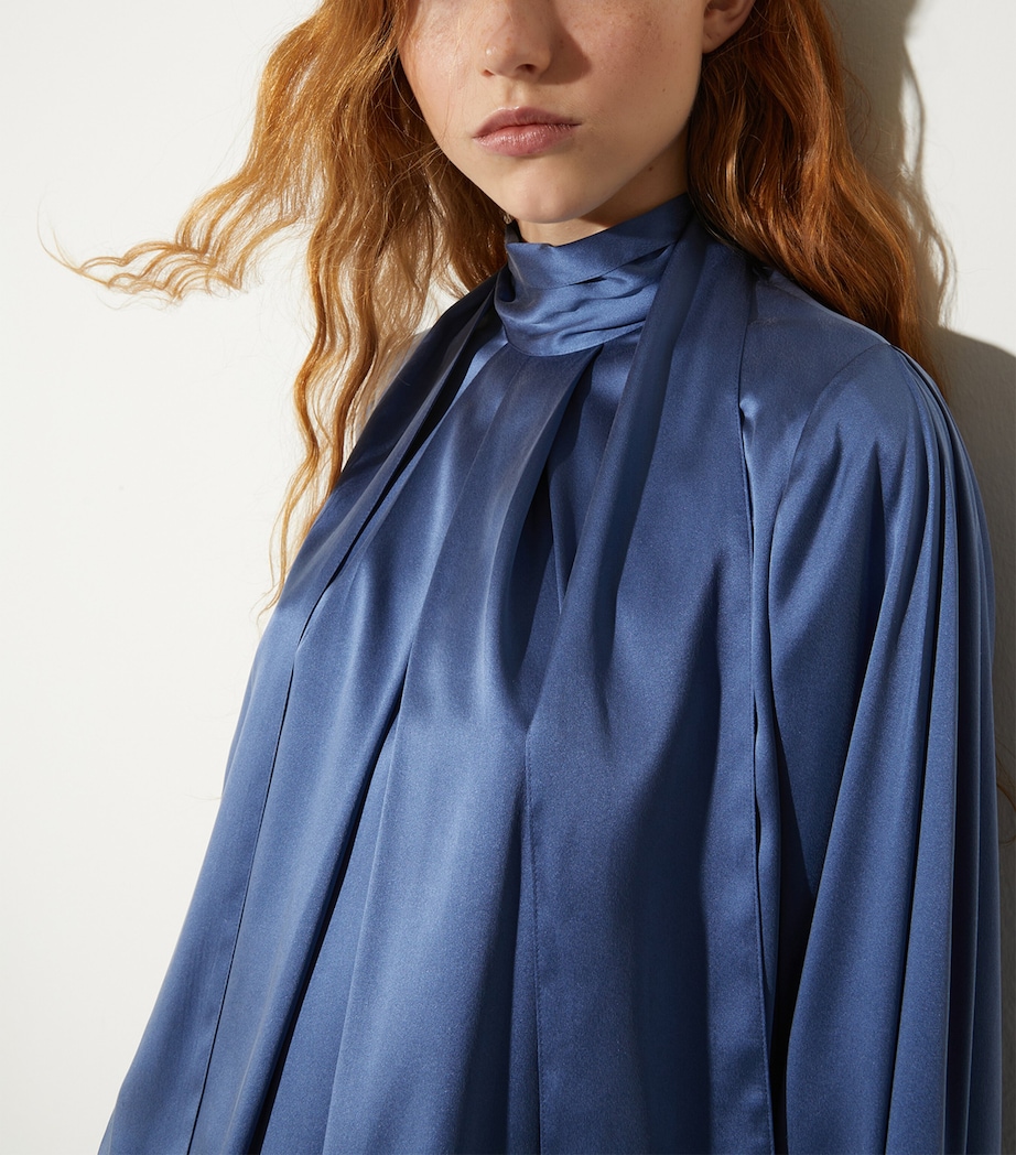 Stretch-Silk Scar-Neck Maxi Dress AVIO Image 5