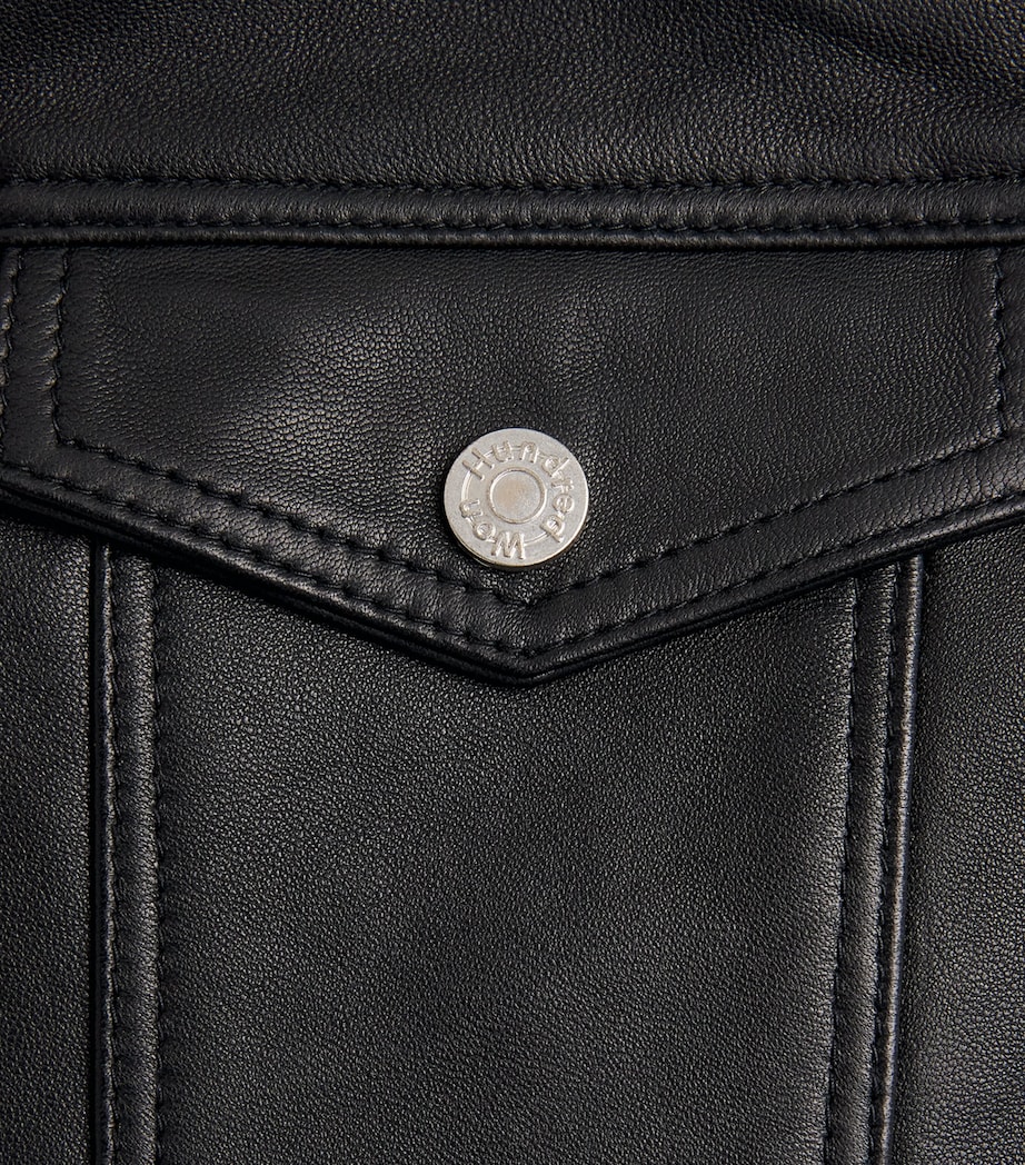 Mike Leather Jacket BLACK Image 6