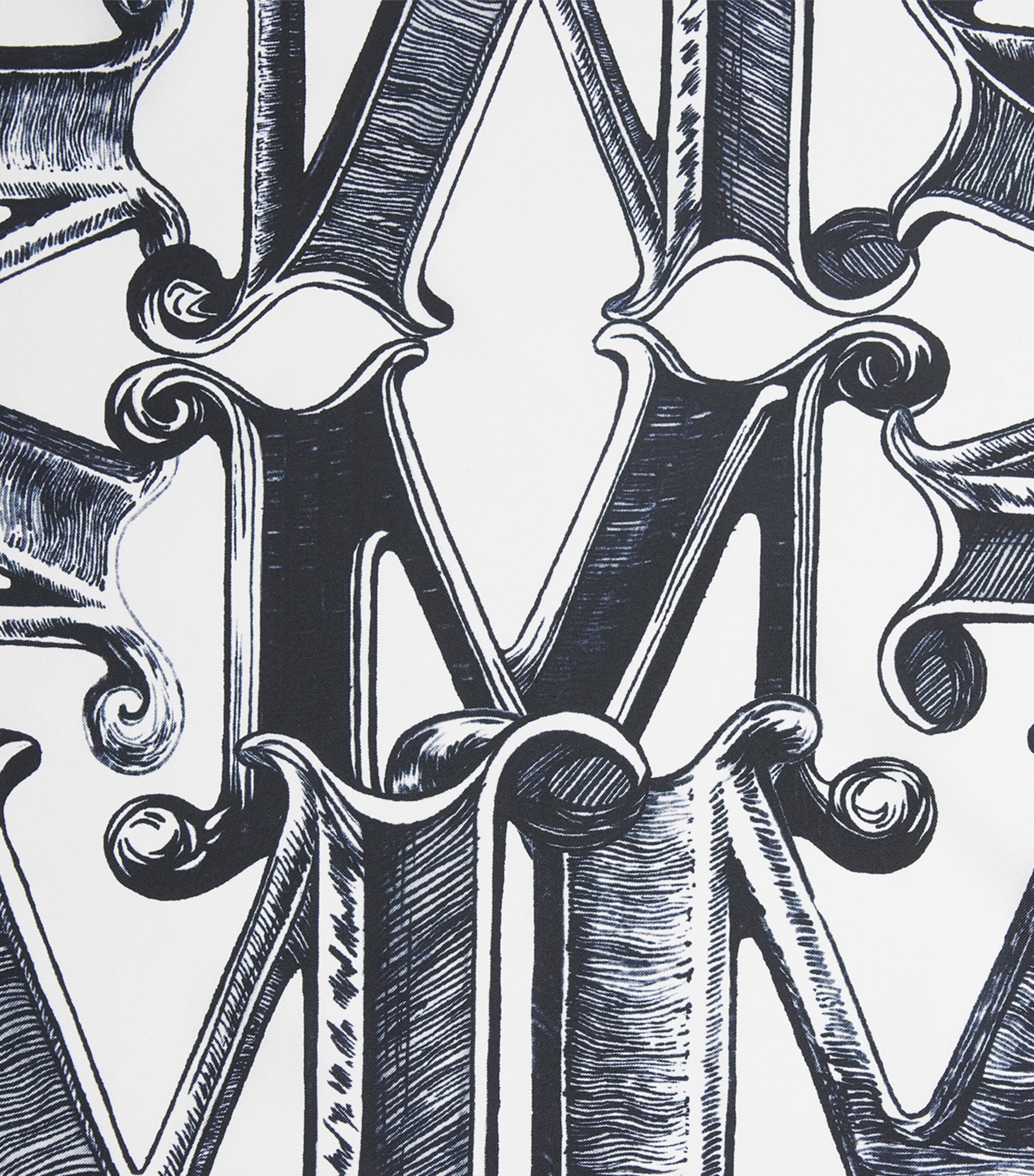 Max Mara Silk Logo Scarf Ultramarine Image 5