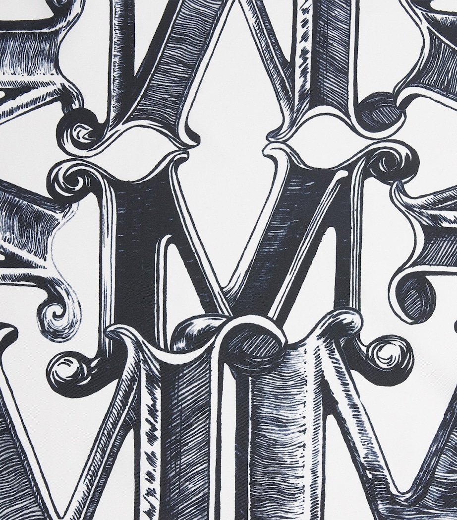 Max Mara Silk Logo Scarf Ultramarine Image 5