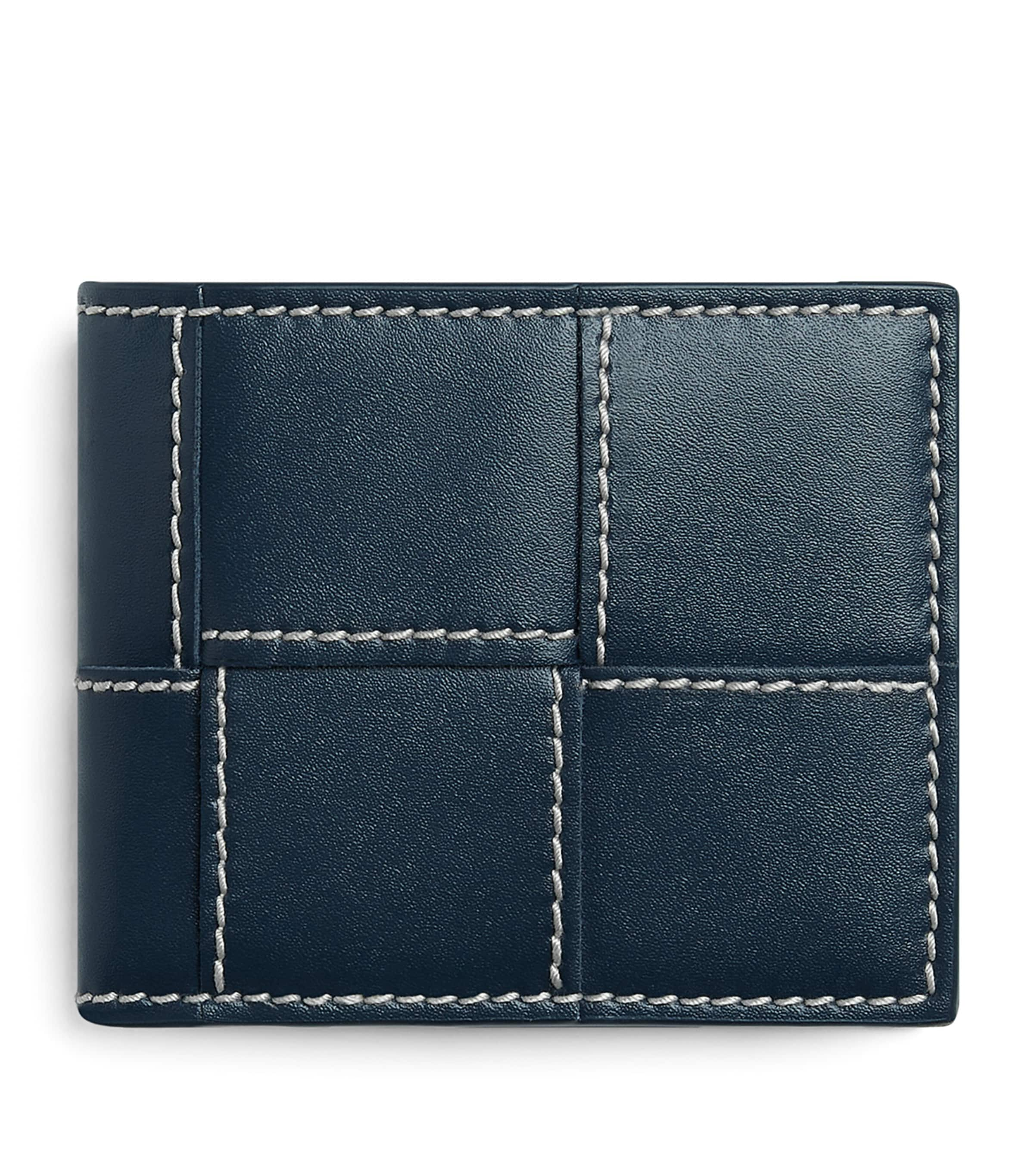 Bottega Veneta Cassette Bi-fold Wallet In Deep Blue/natural