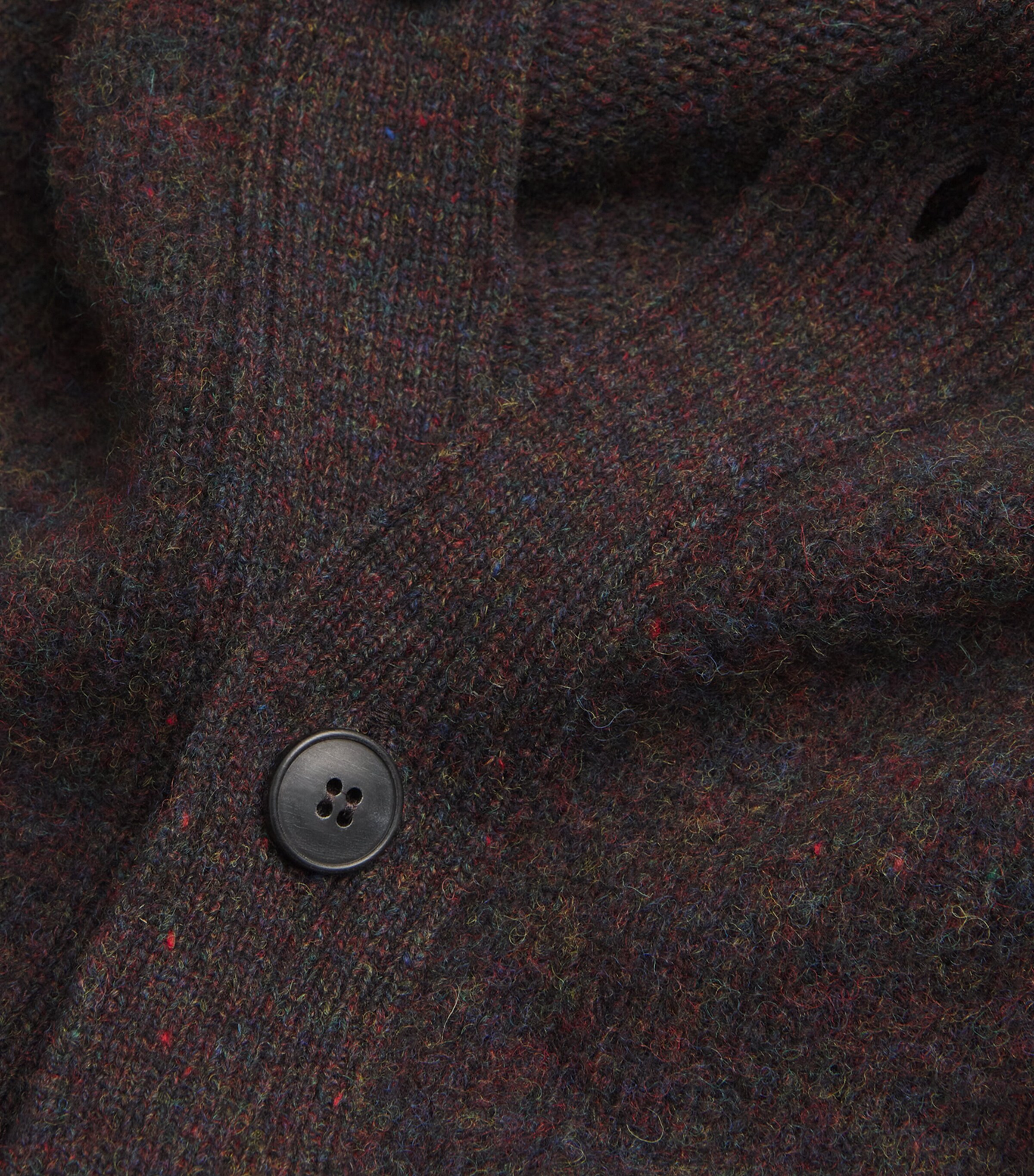 Wool Shetlan Cardigan MIDNIGHT MELANGE Image 5