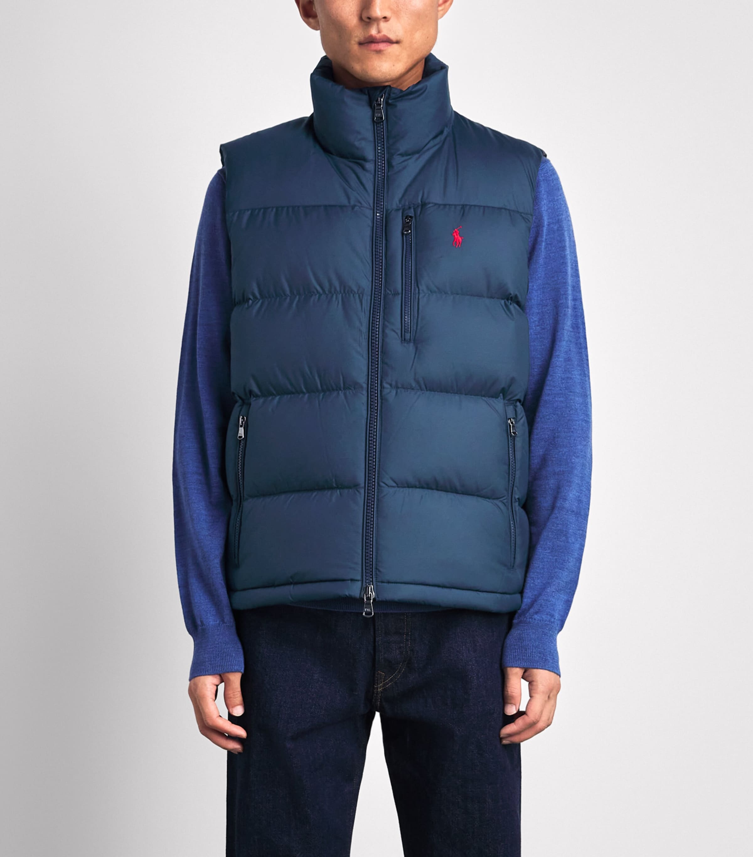 POLO RALPH LAUREN Gorhamダウンベスト　ネイビー　XL Polo Ralph Lauren Navy Gorham Down Gilet | Harrods US