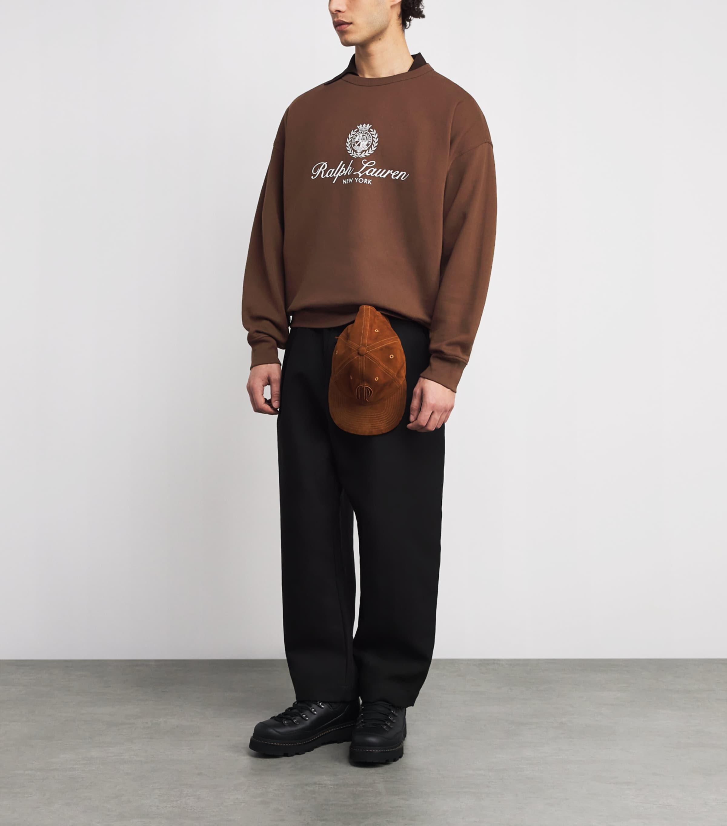 Cotton-Blend Logo Sweatshirt BRANCH BROWN Image 2
