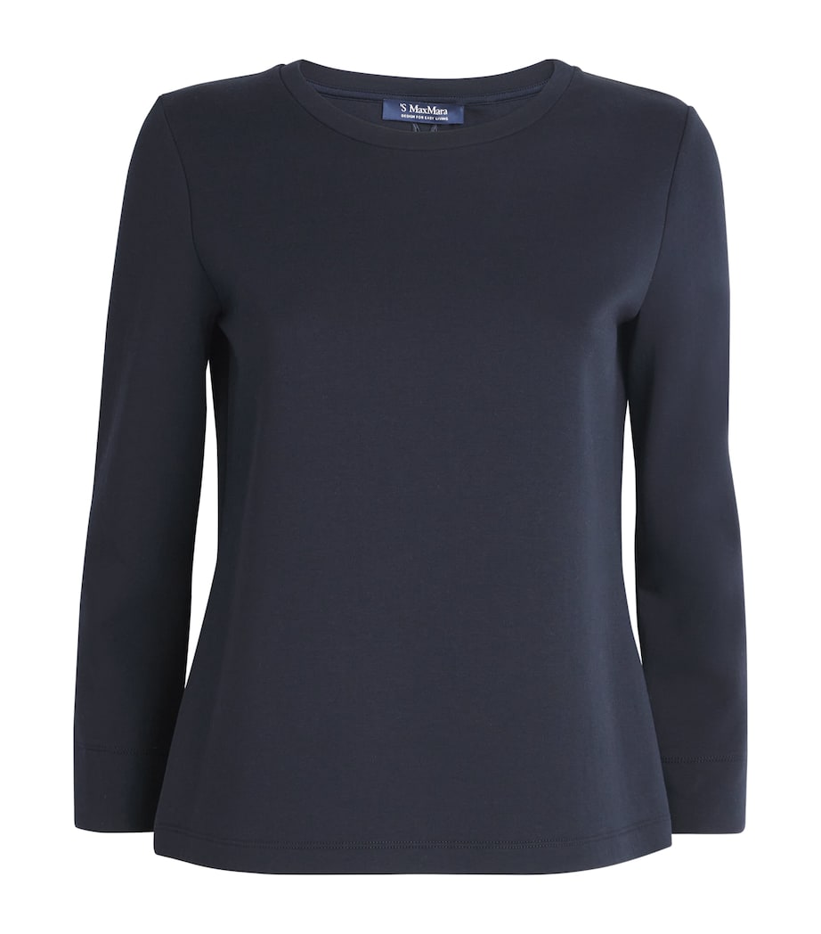 Cotton-Blend Long-Sleeve T-Shirt ULTRAMARINE Image 1