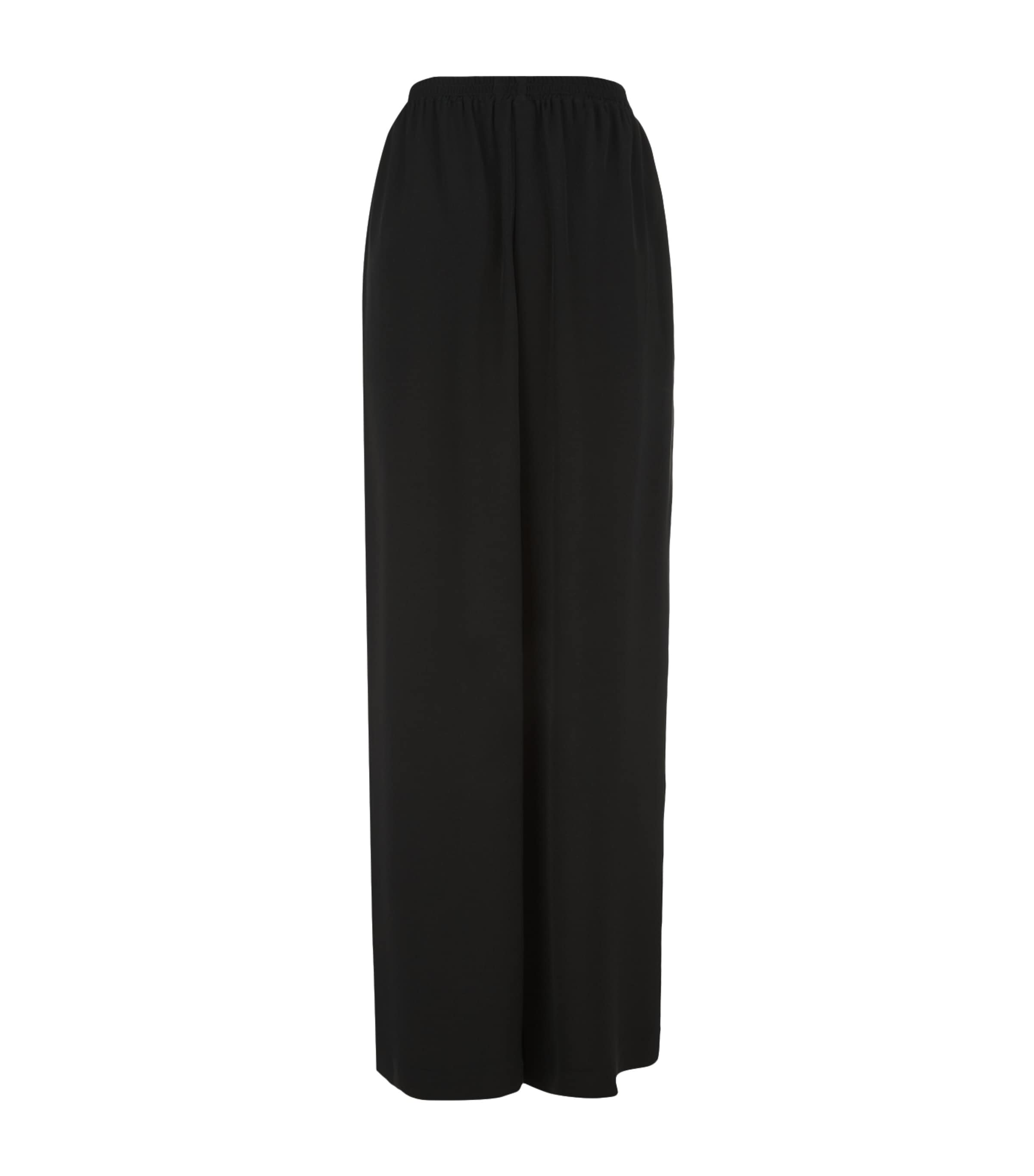 Silk Wide-Leg Trousers BLACK Image 2