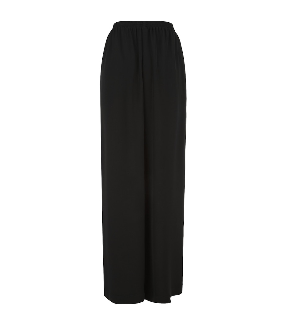 Silk Wide-Leg Trousers BLACK Image 2
