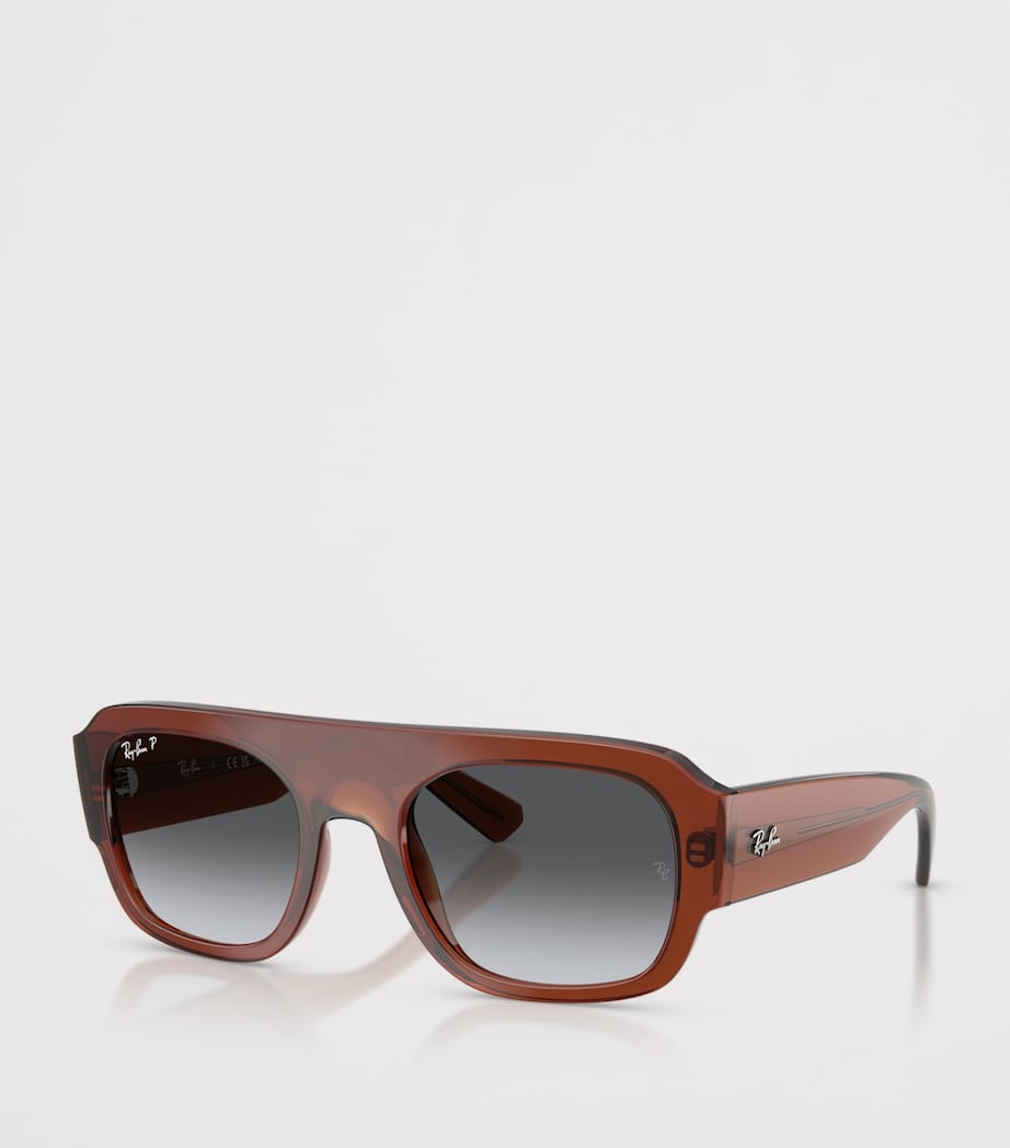 Ray-Ban RB2218 Irregular Sunglasses Brown Image 2