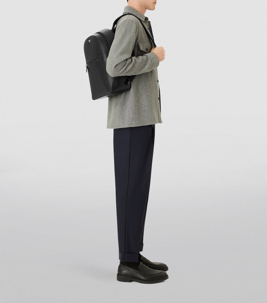 Small Leather Meisterstück 4810 Backpack BLACK Image 3