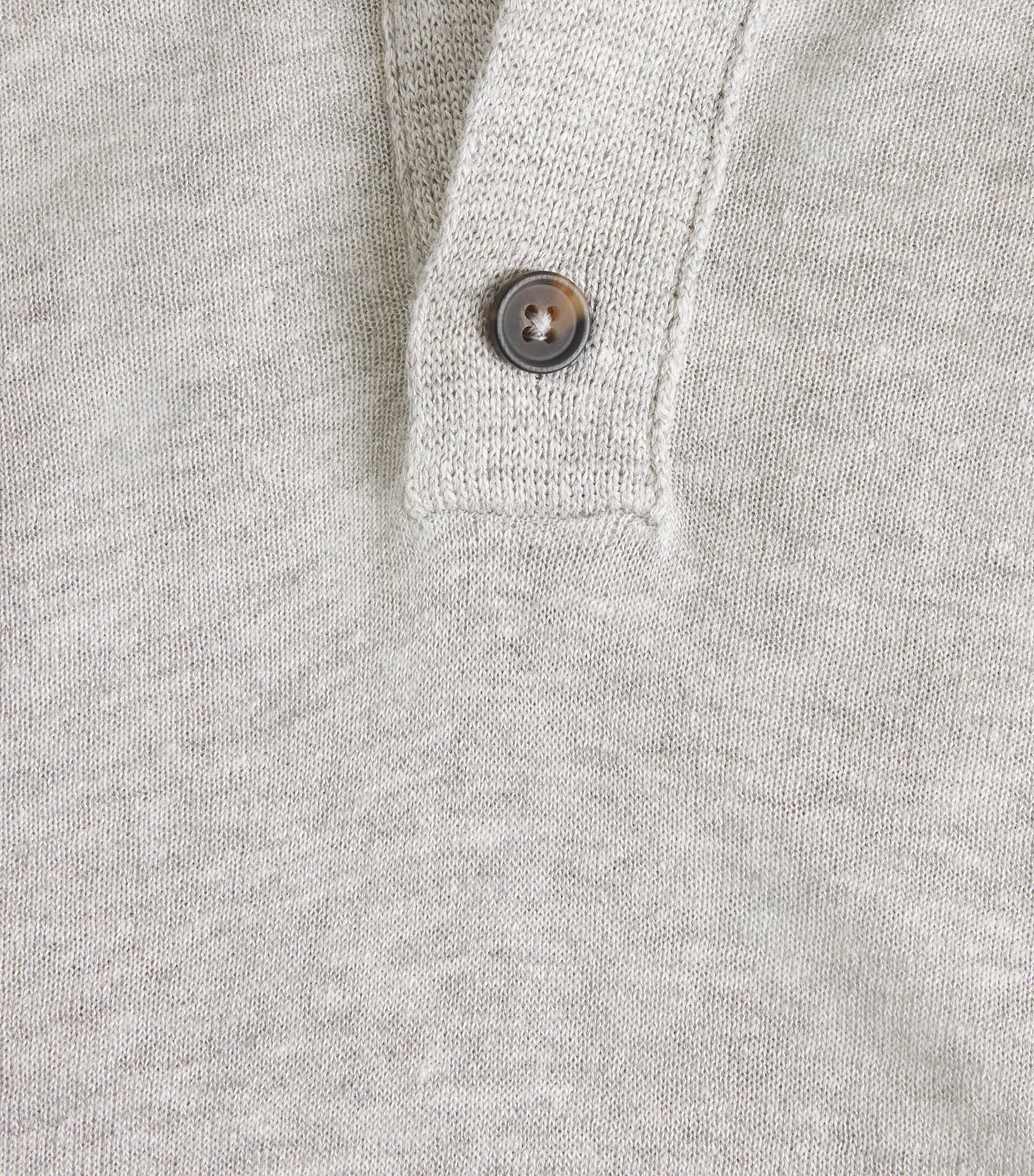Eleventy Mens Linen-Cotton-Cashmere-Silk Polo Shirt Gr Chiaro, Bianco Image 6