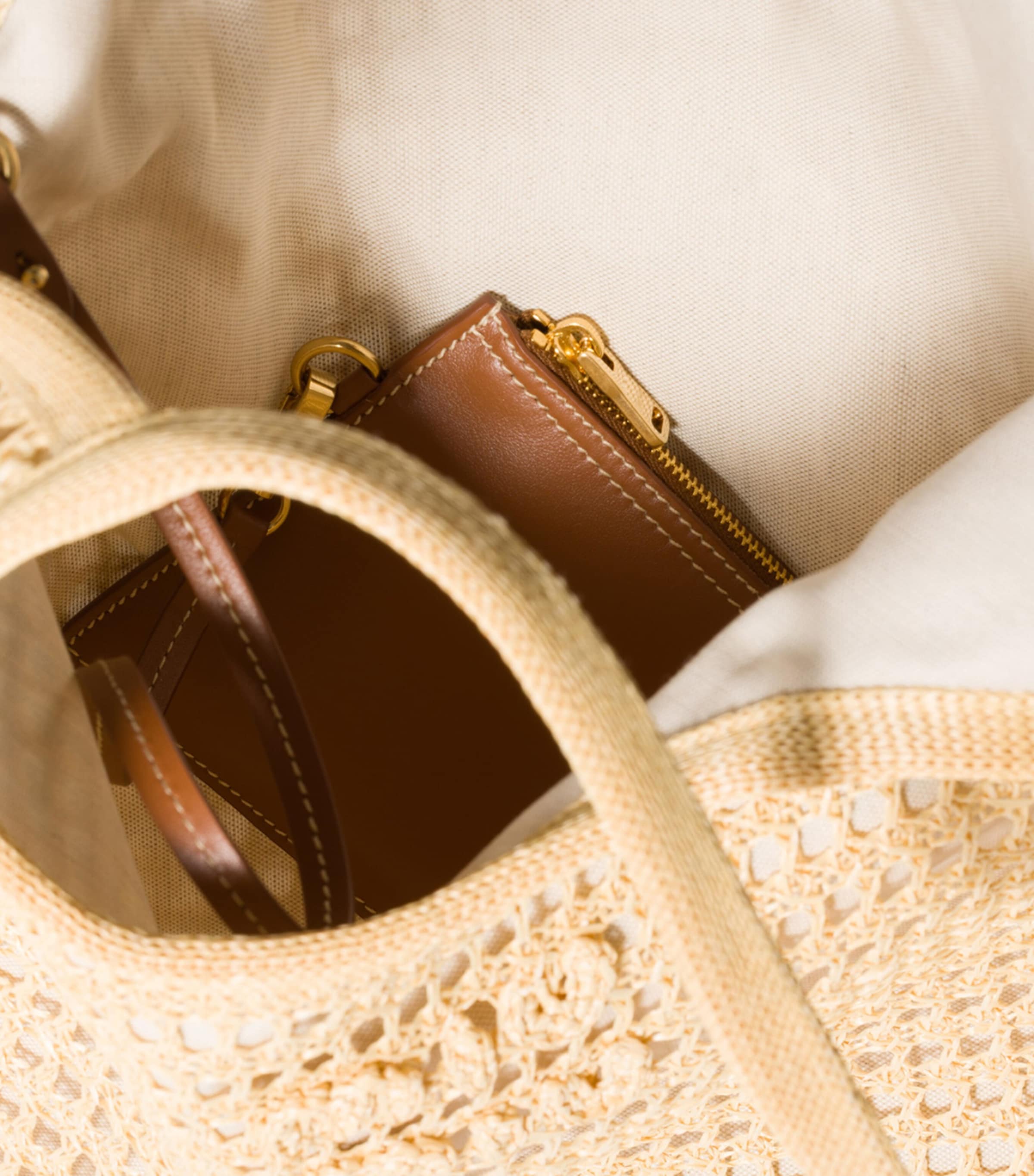 Miu Miu Crochet Ivy Cross-Body Bag Neutral Image 4