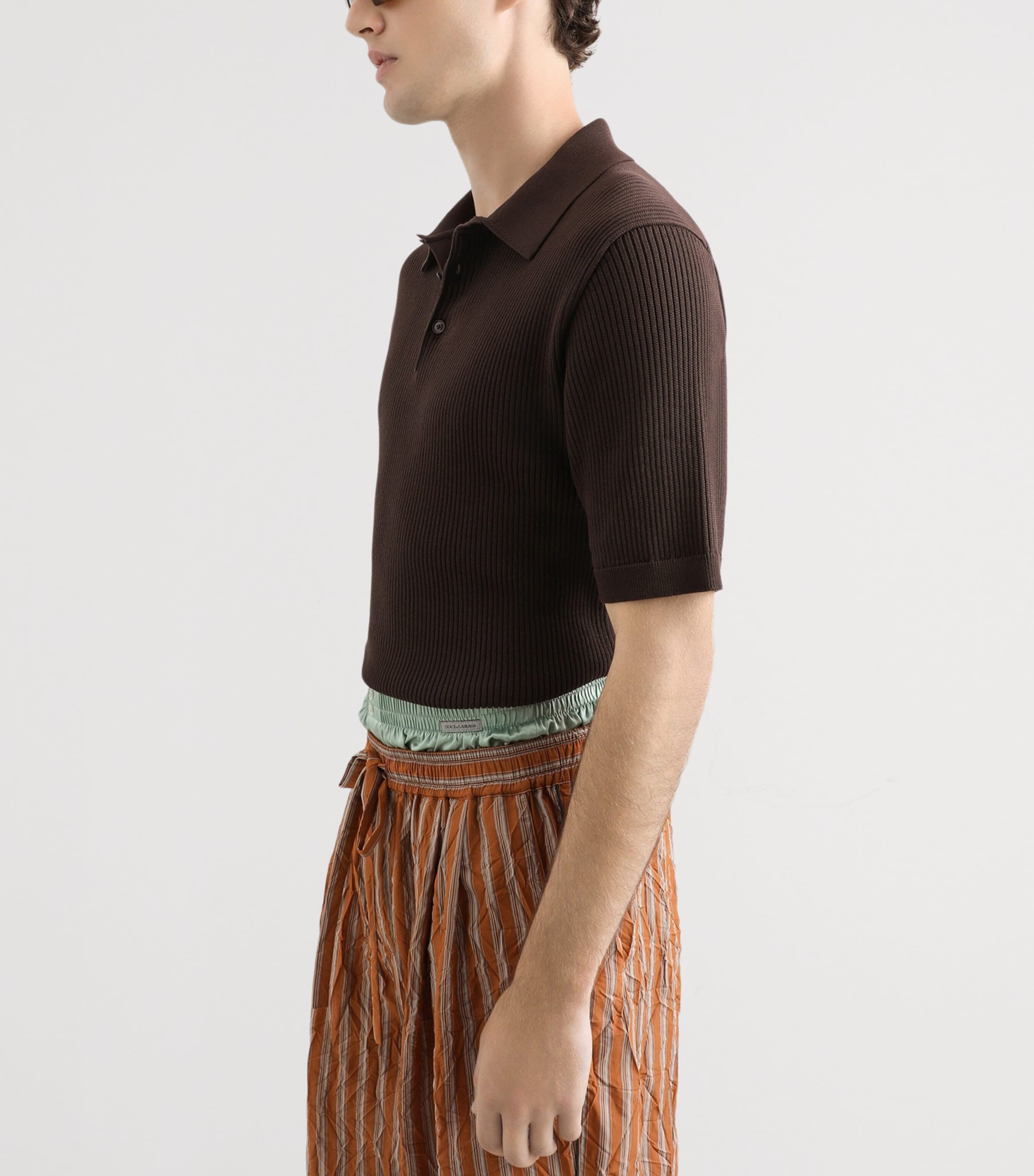 Dolce&Gabbana Mens Cotton Polo Shirt Brow Image 5