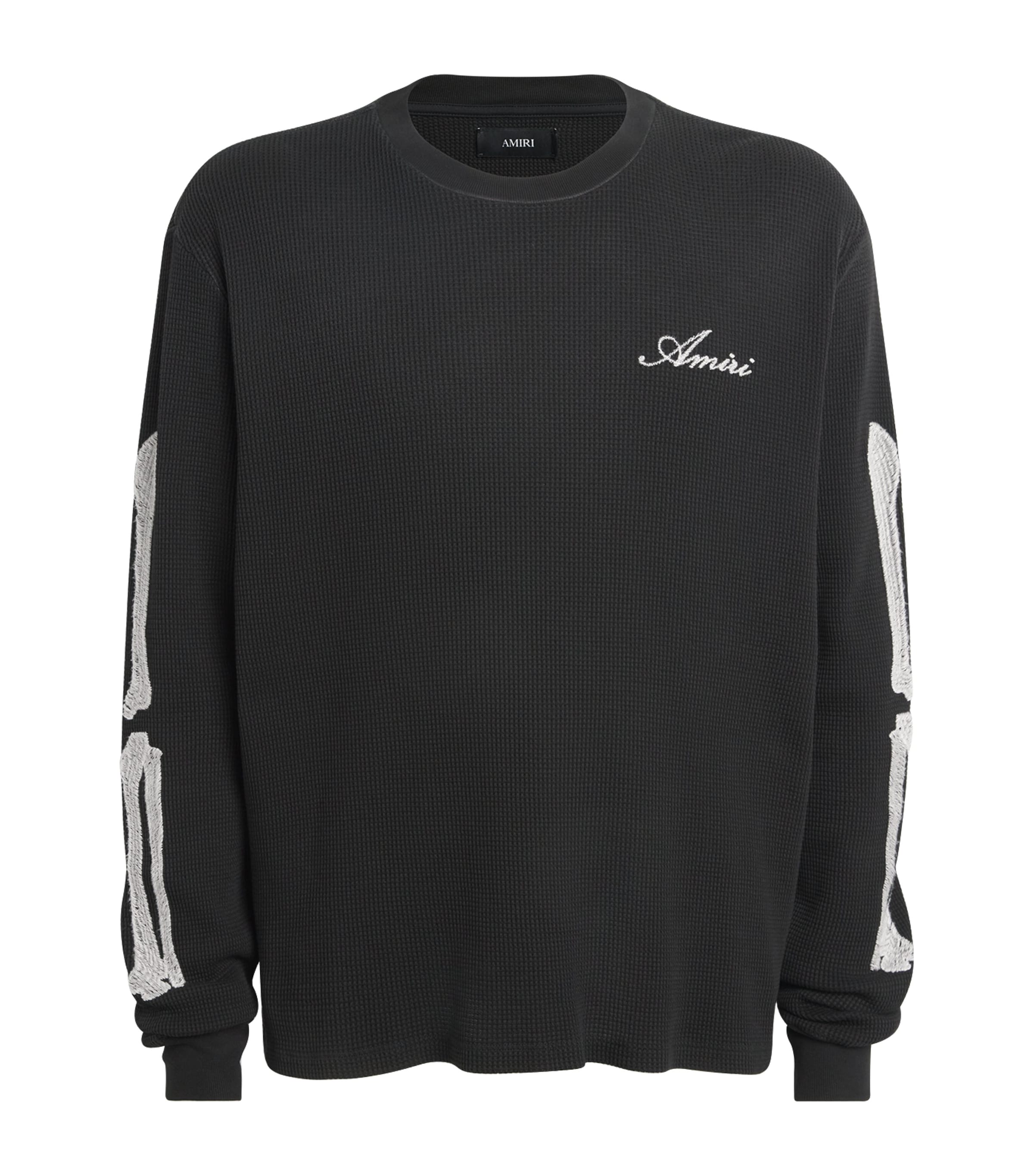 AMIRI Black Cotton Long-Sleeve Bones T-Shirt | Harrods US