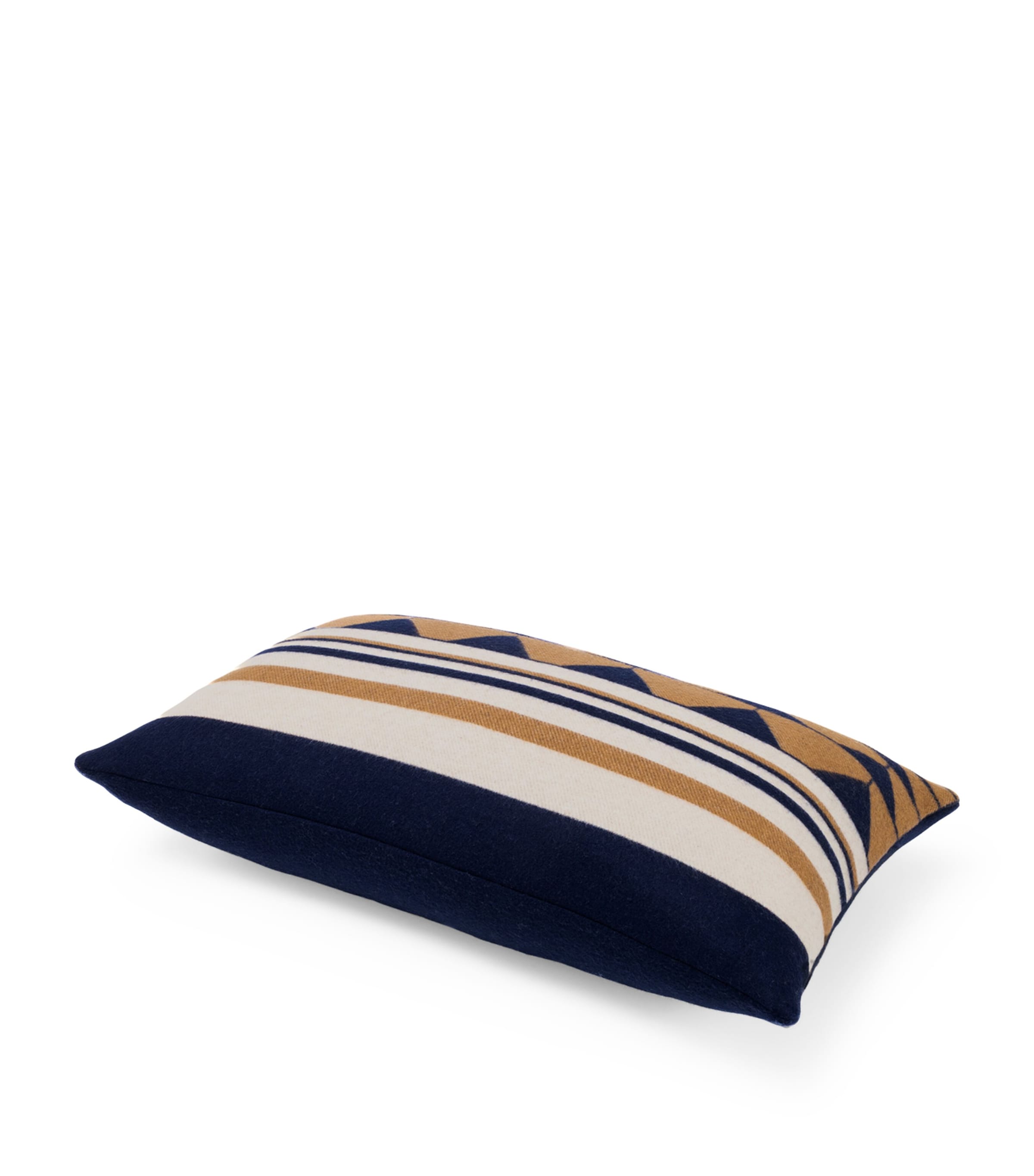 Wool-Cashmere Deco 003 Cushion (40cm x 60cm) 8E29 - BLUE/TAN Image 3