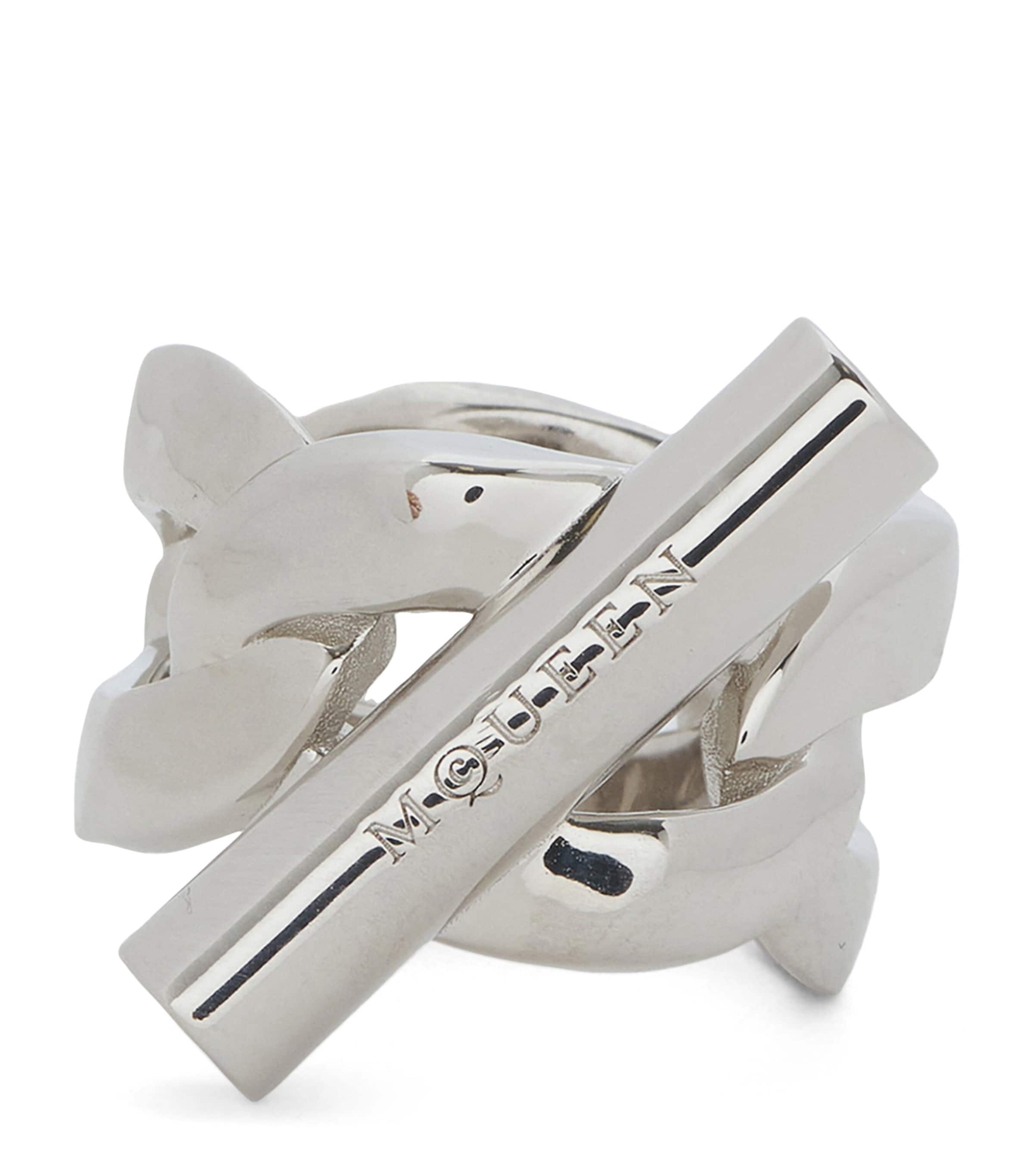 Alexander Mcqueen T-bar Ring In Neutral