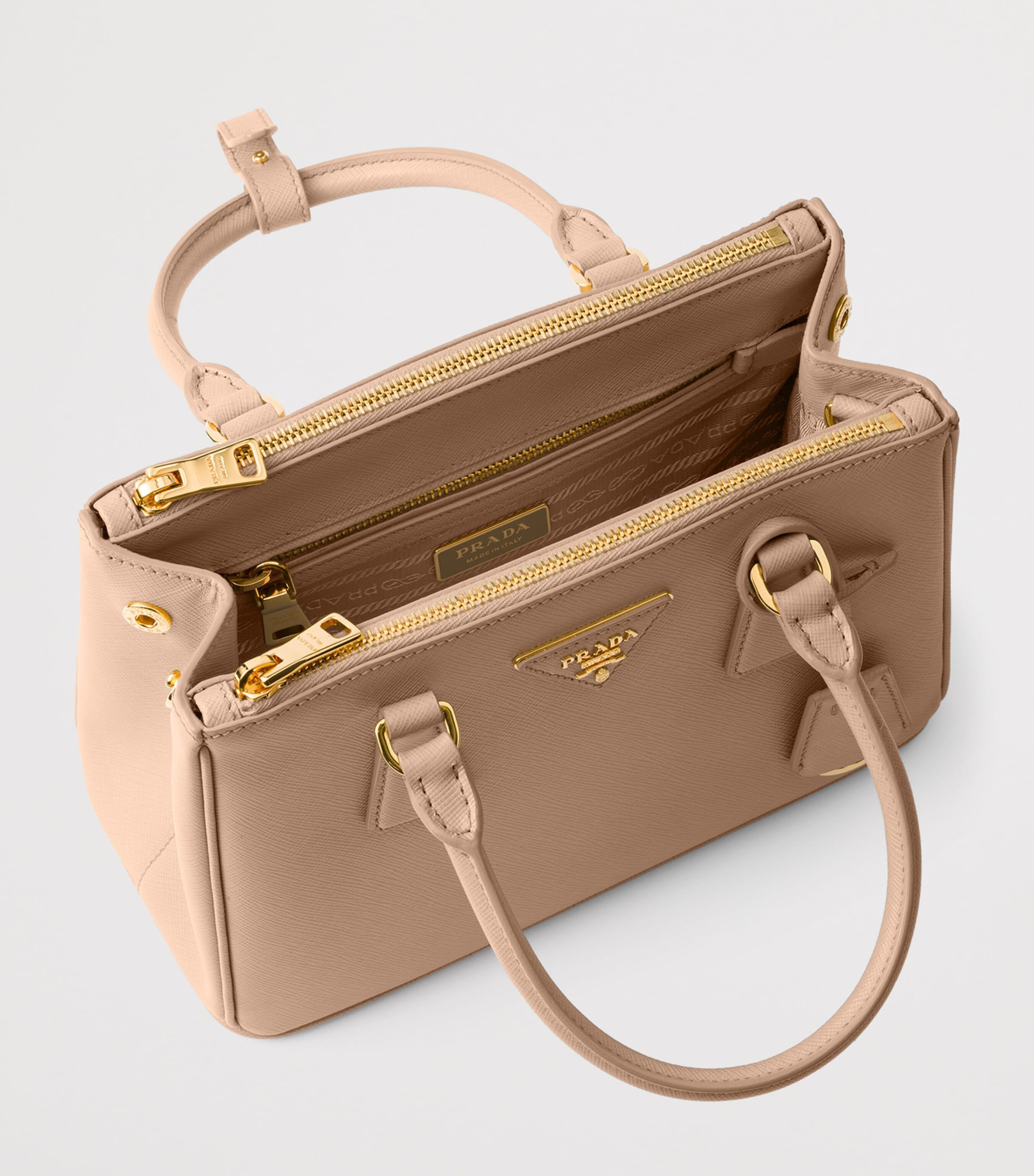 Small Saffiano Leather Galleria Top-Handle Bag F0770 Image 4